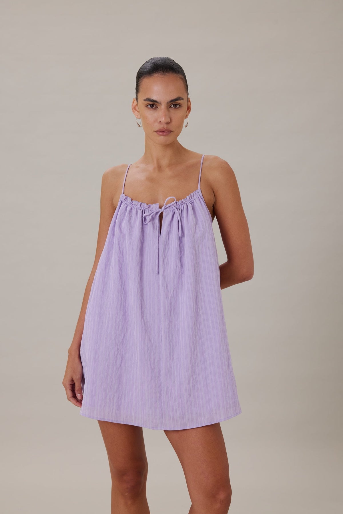 COMING SOON | ORTA MINI DRESS - LILAC STRIPE