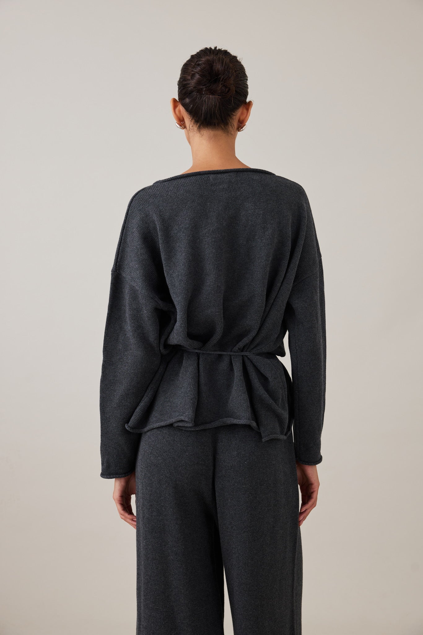 PRE-ORDER | SABINE WRAP KNIT - CHARCOAL
