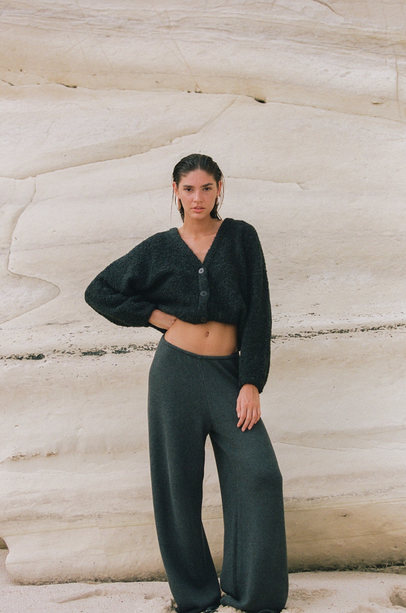 DREW CARDIGAN - CHARCOAL