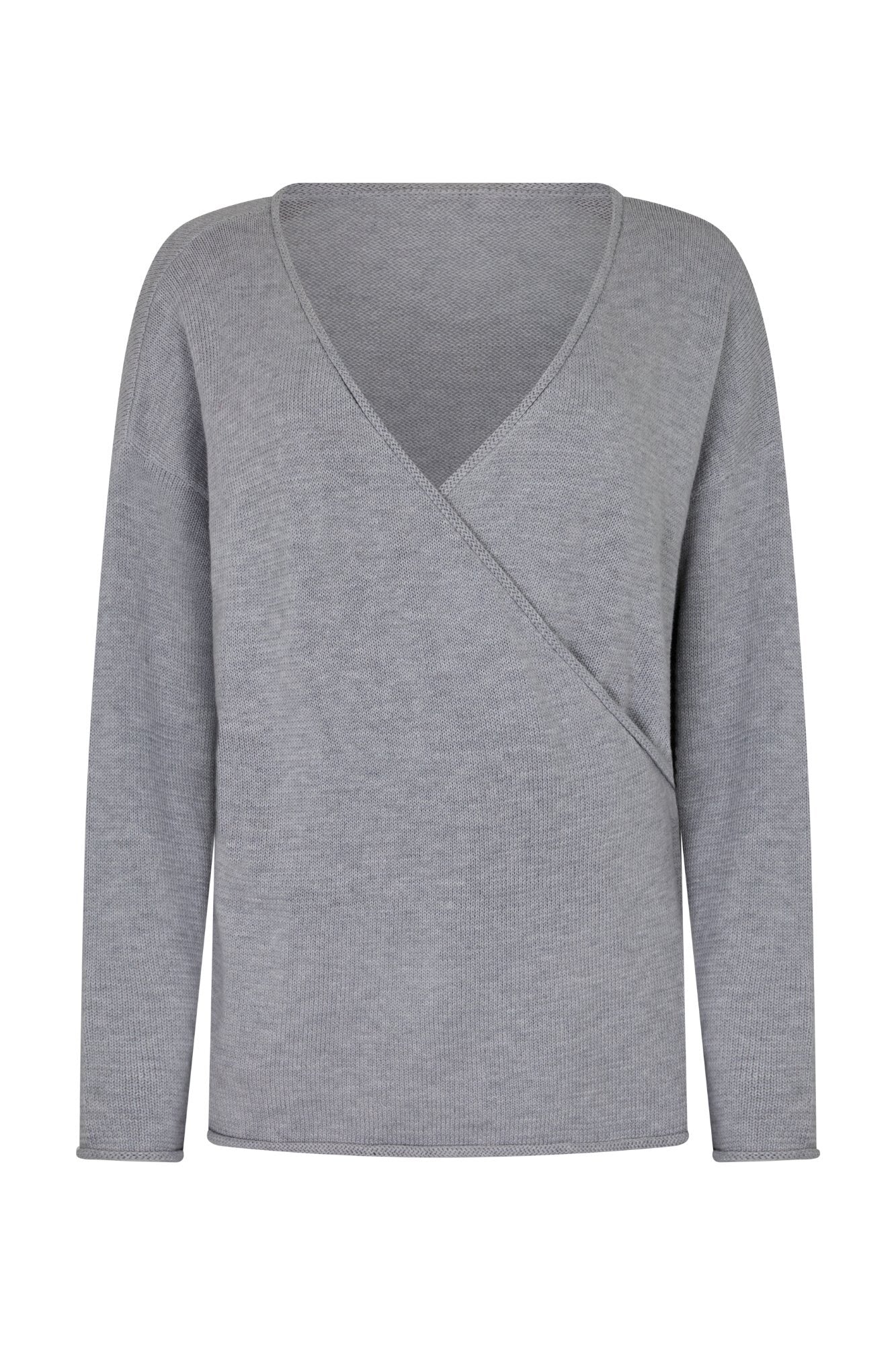 PRE-ORDER | SABINE WRAP KNIT - GREY
