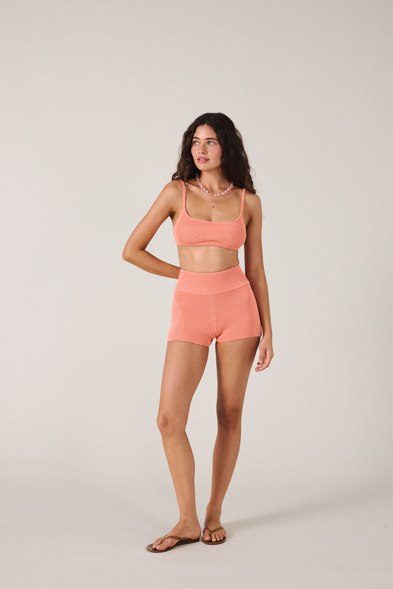 SOL KNIT CROP - PEACH