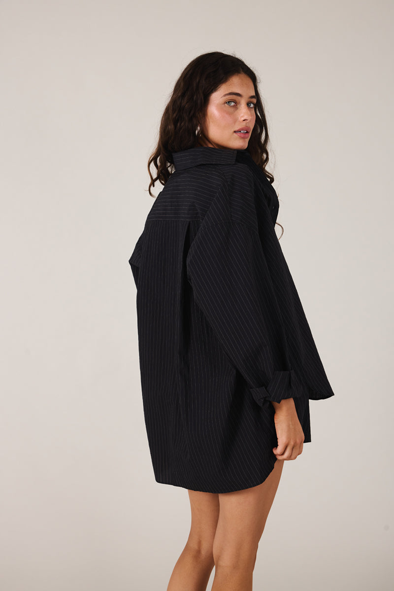 REMI SHIRT - NOIR STRIPE