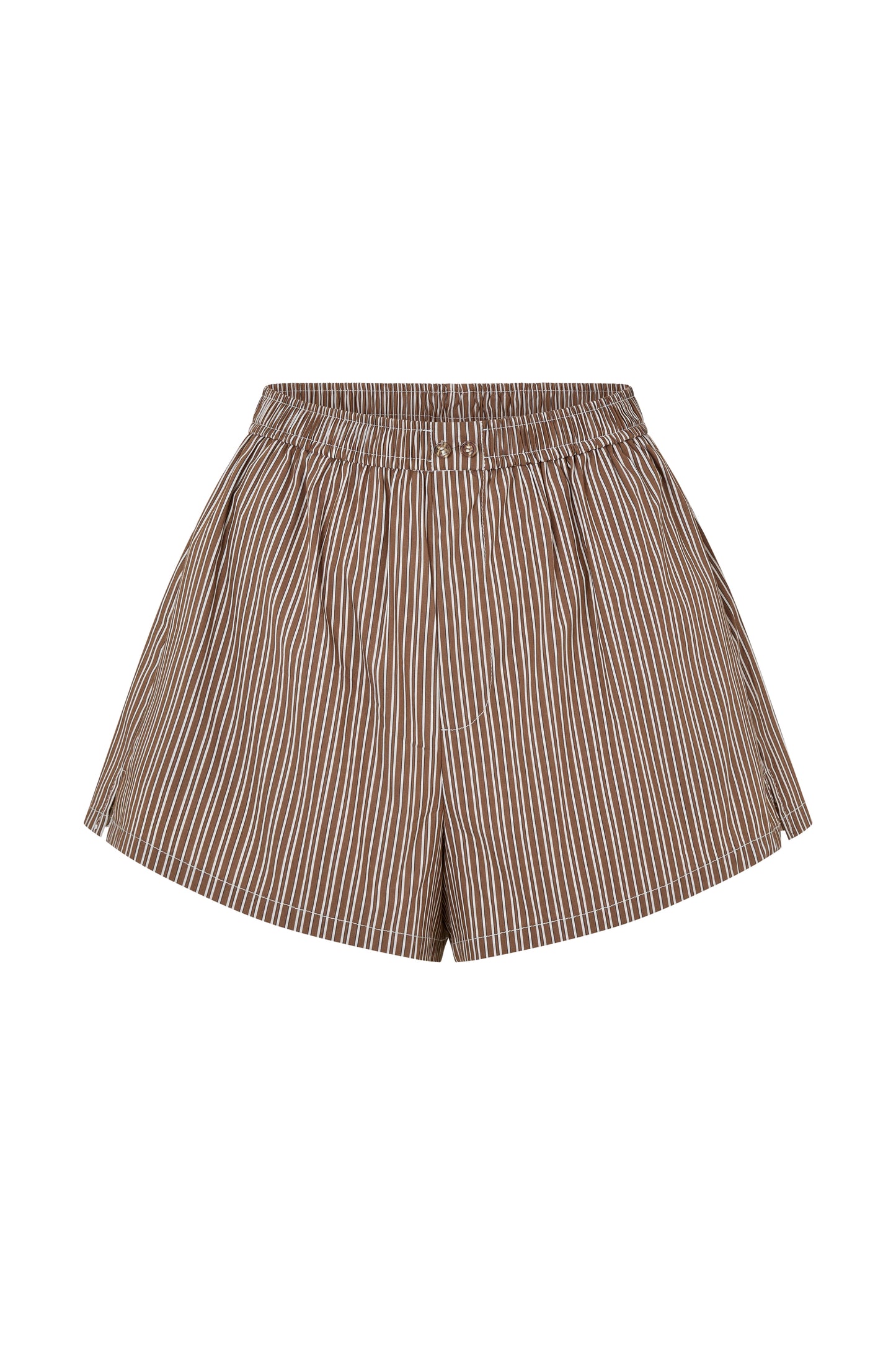 RUE POPLIN SHORT - TOFFEE STRIPE