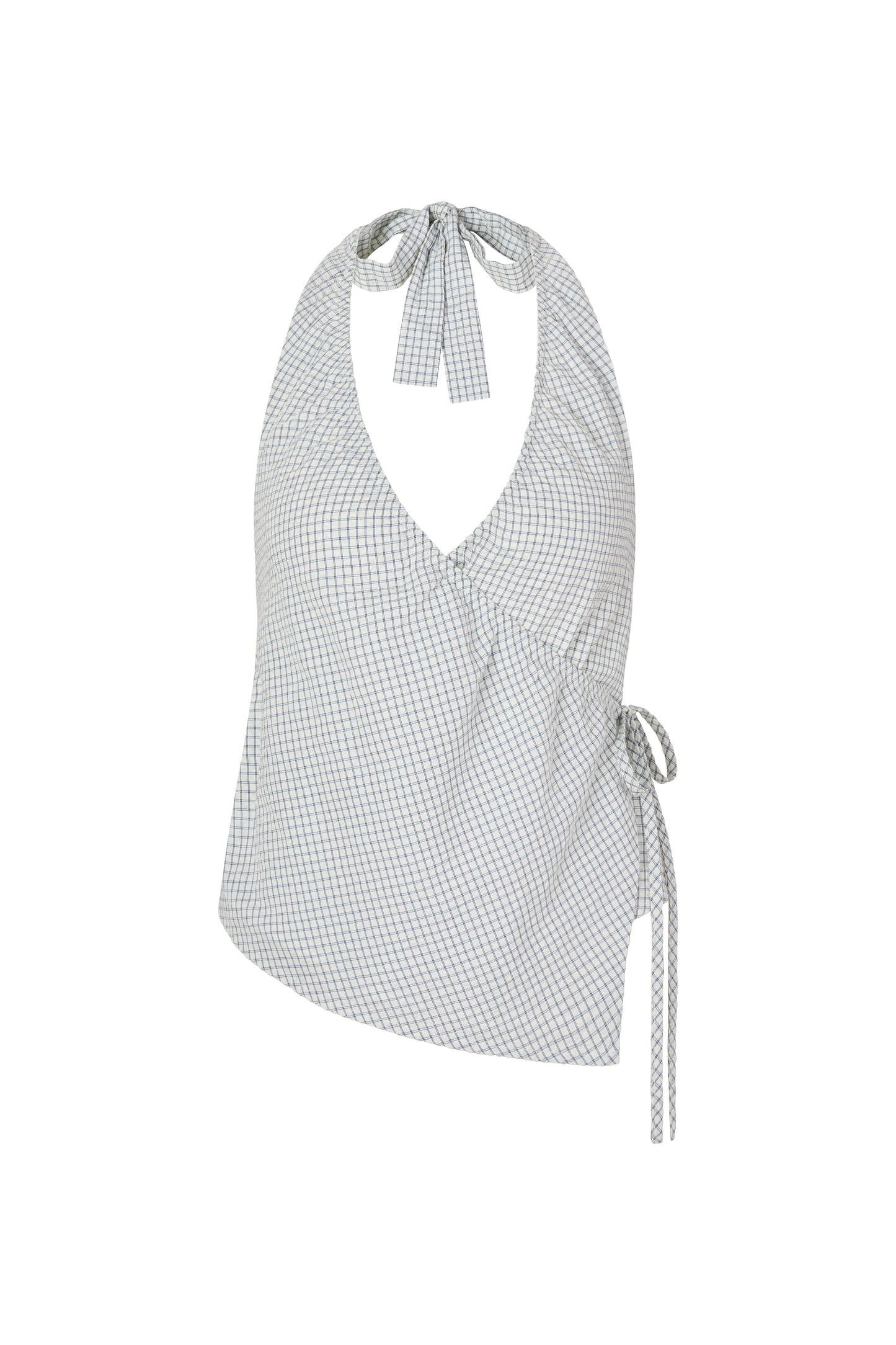 DAPHNE HALTER TOP - WHITE CHECK