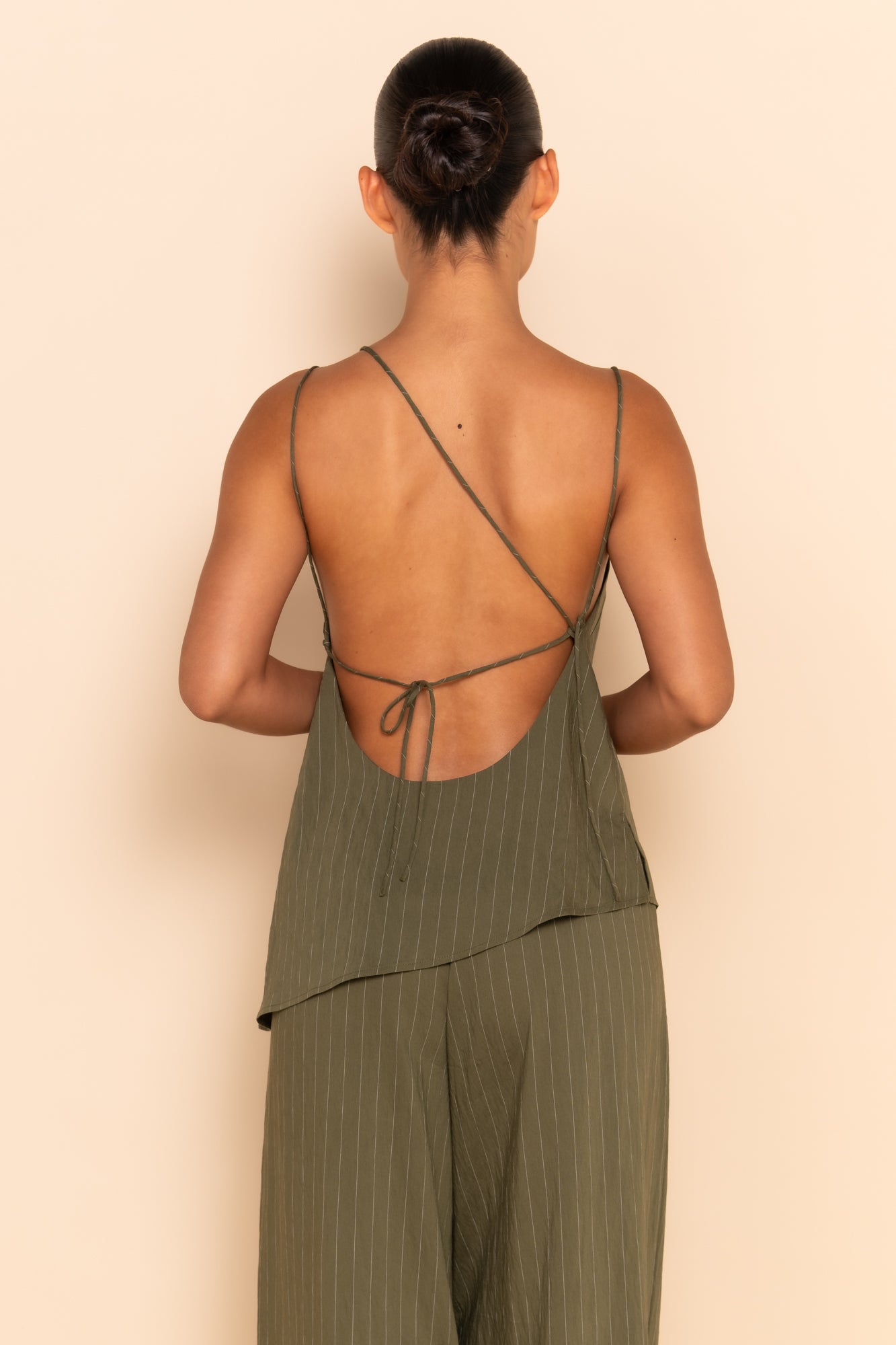 AMELIE CAMI - KHAKI STRIPE