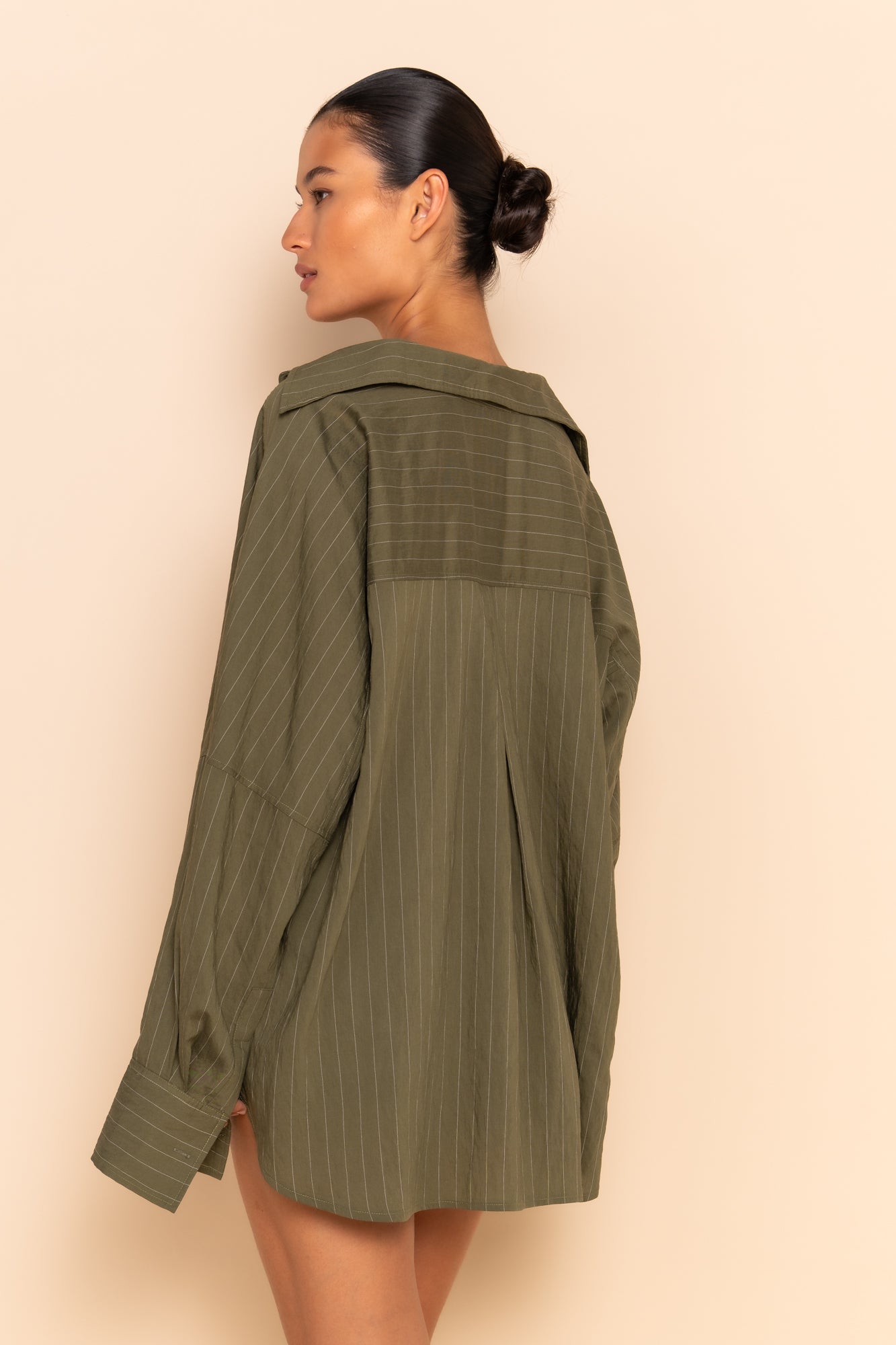 AMELIE SHIRT - KHAKI STRIPE