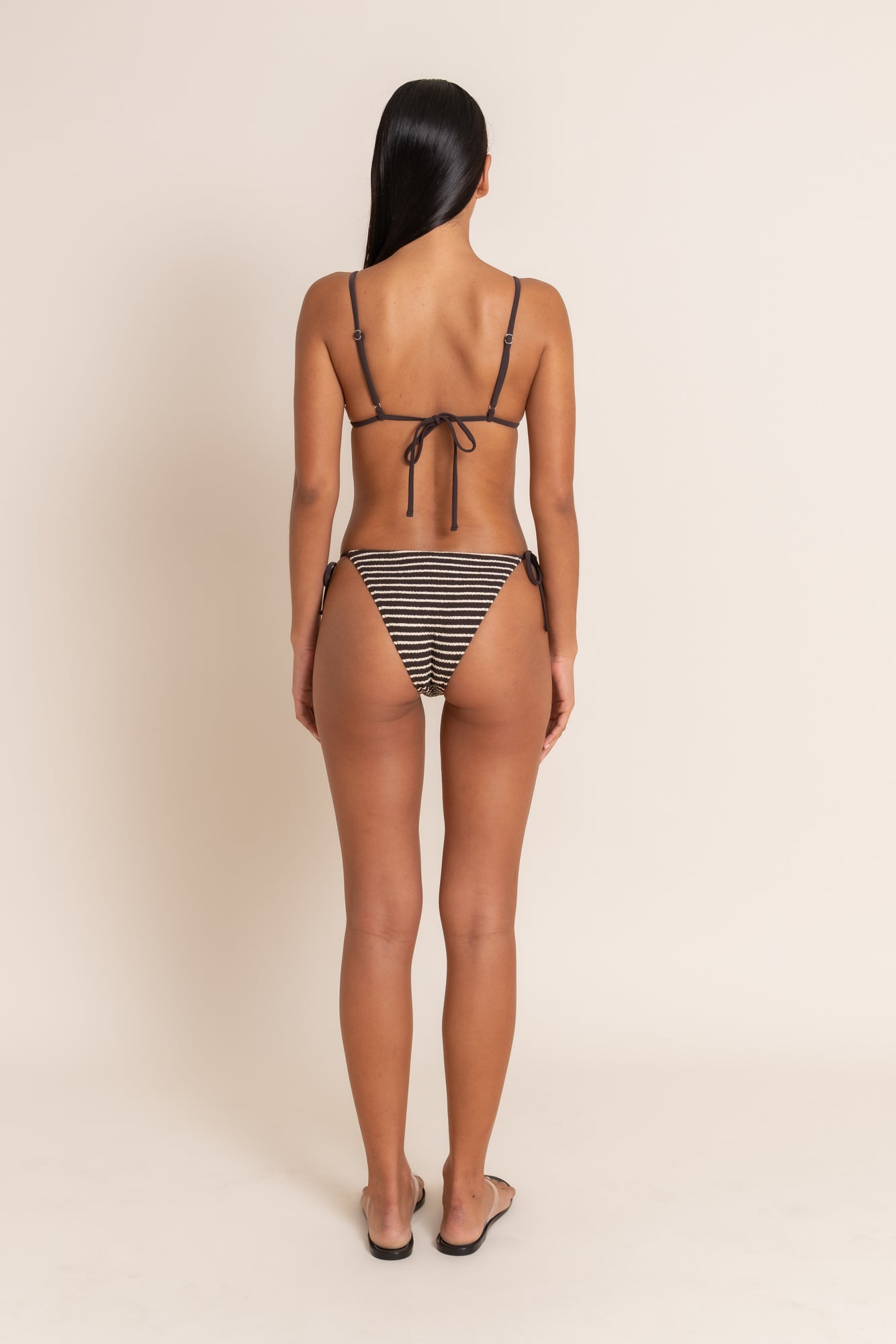 KOA TIE BOTTOM - CACAO STRIPE