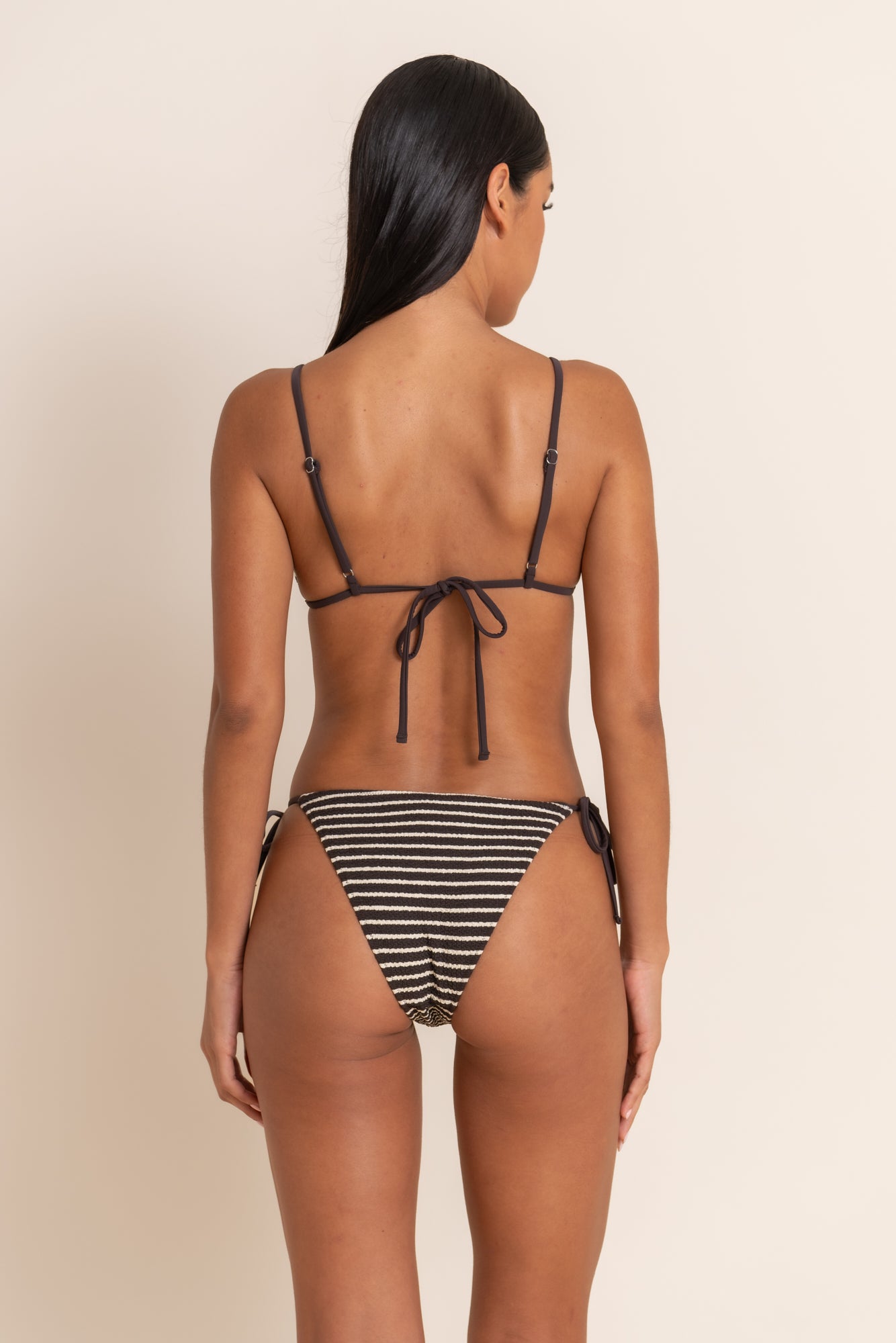KOA TIE BOTTOM - CACAO STRIPE