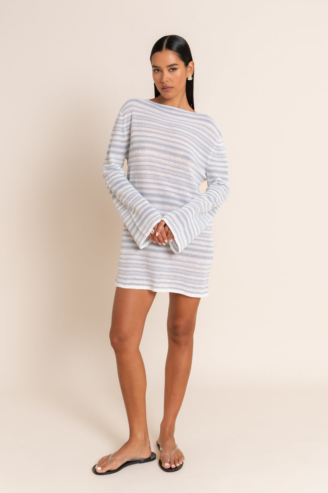 AURA MINI DRESS - AZURE STRIPE