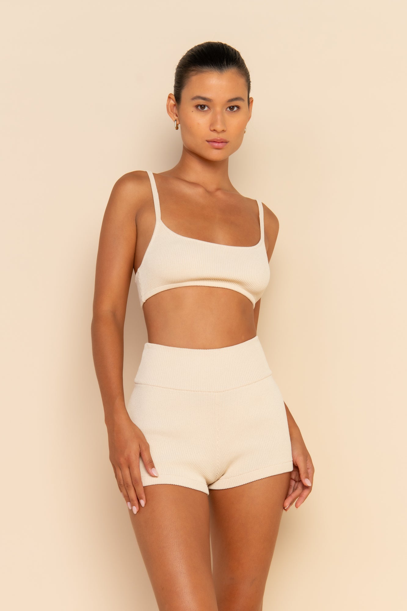 SOL KNIT CROP -  MILK