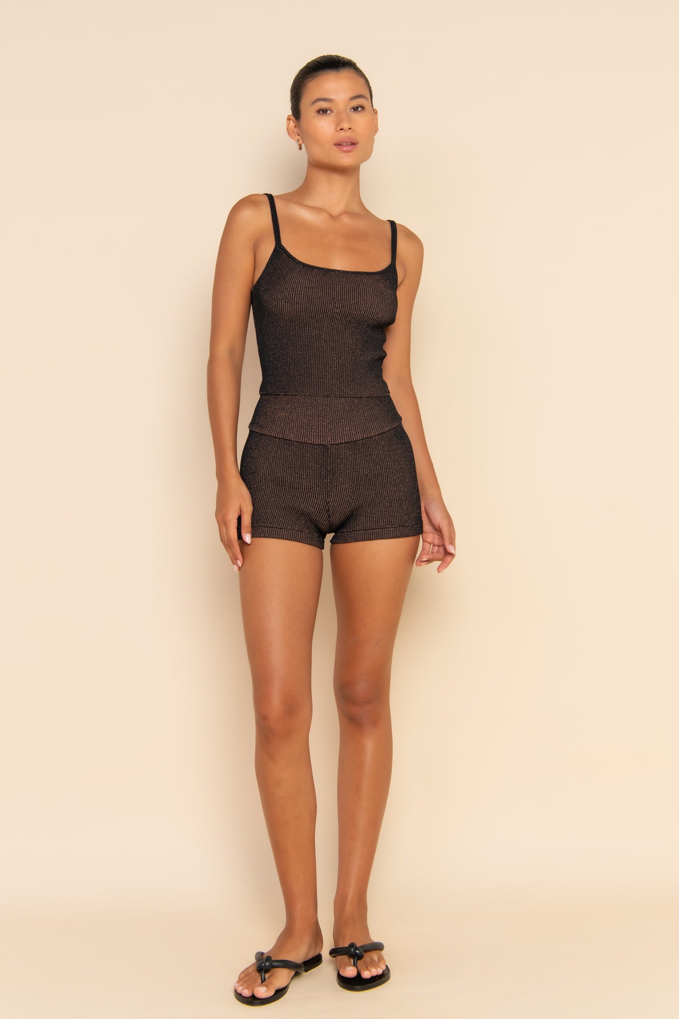 SOL KNIT TANK - MOCHA MARLE