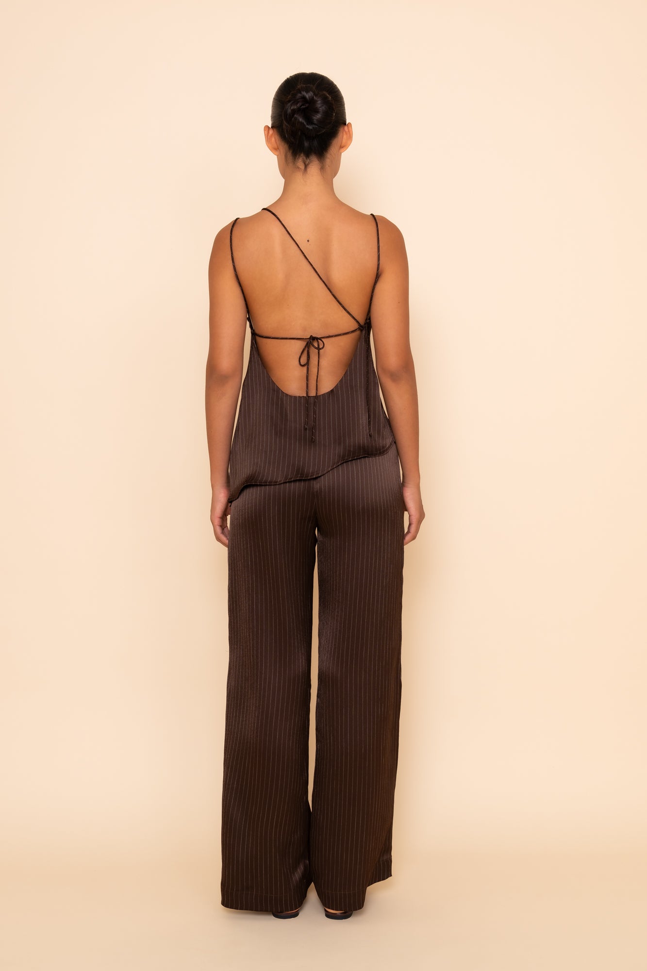 AMELIE CAMI - ESPRESSO PINSTRIPE