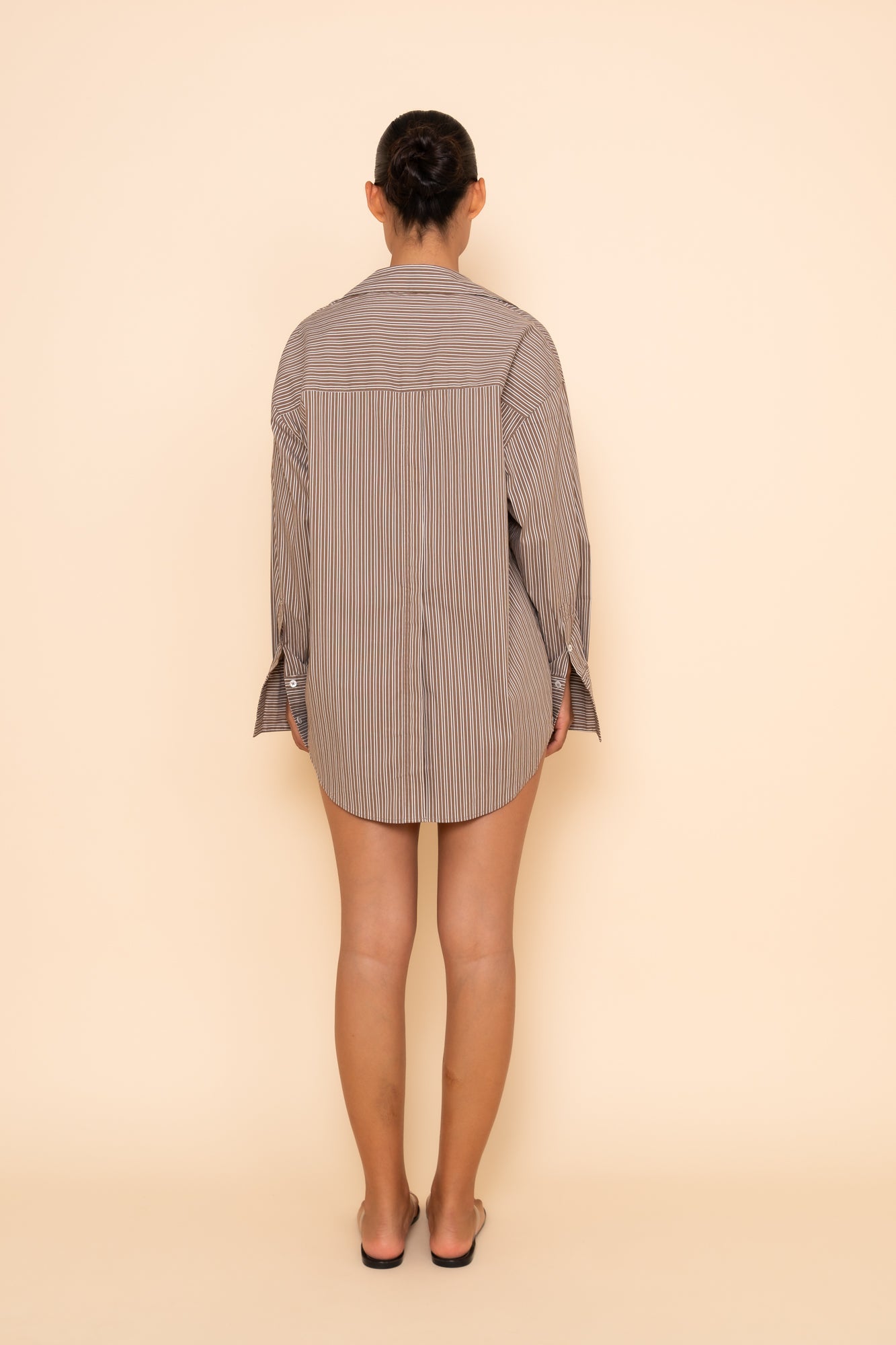 RUE POPLIN SHIRT - TOFFEE STRIPE