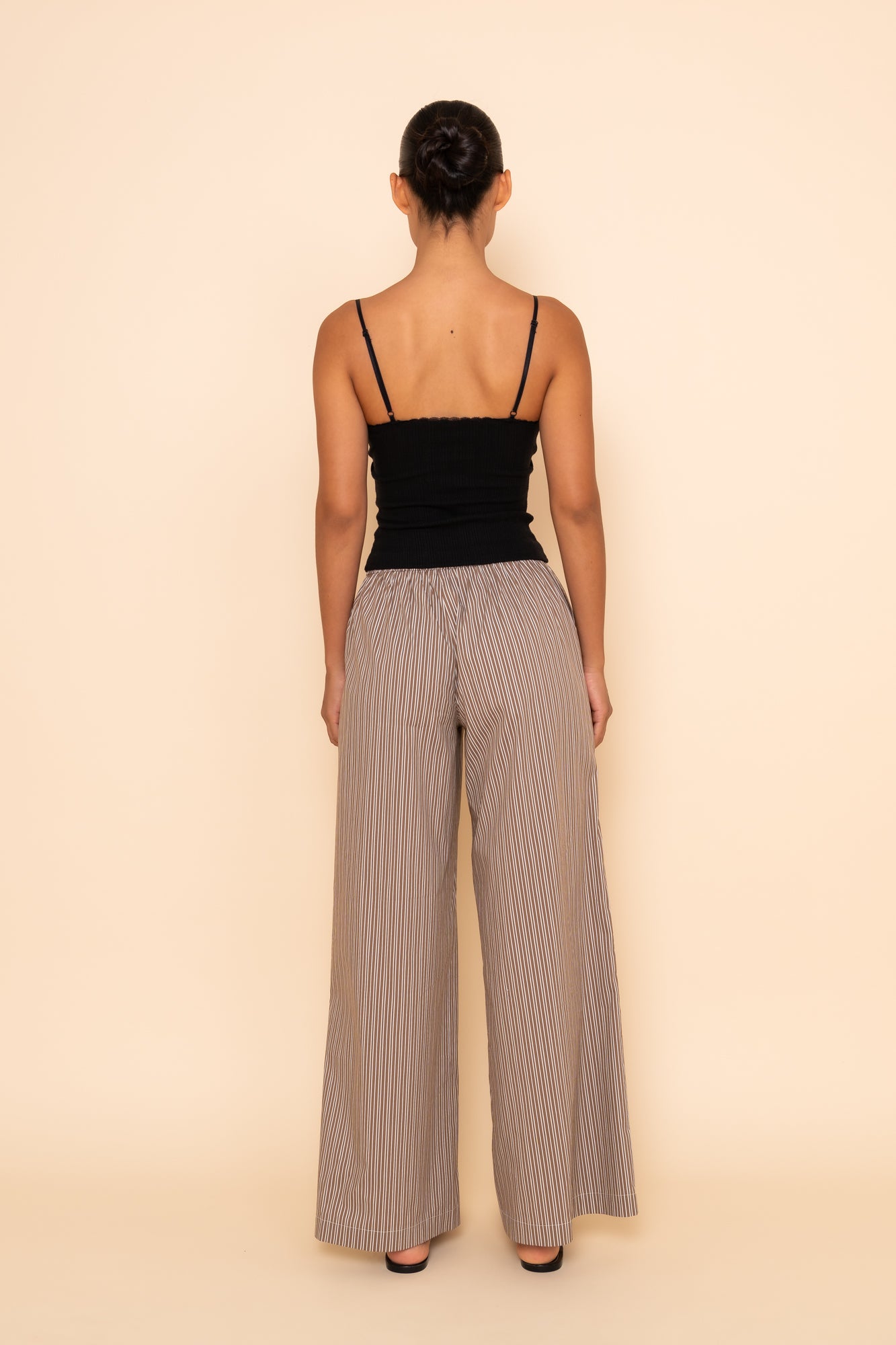 RUE POPLIN PANT - TOFFEE STRIPE