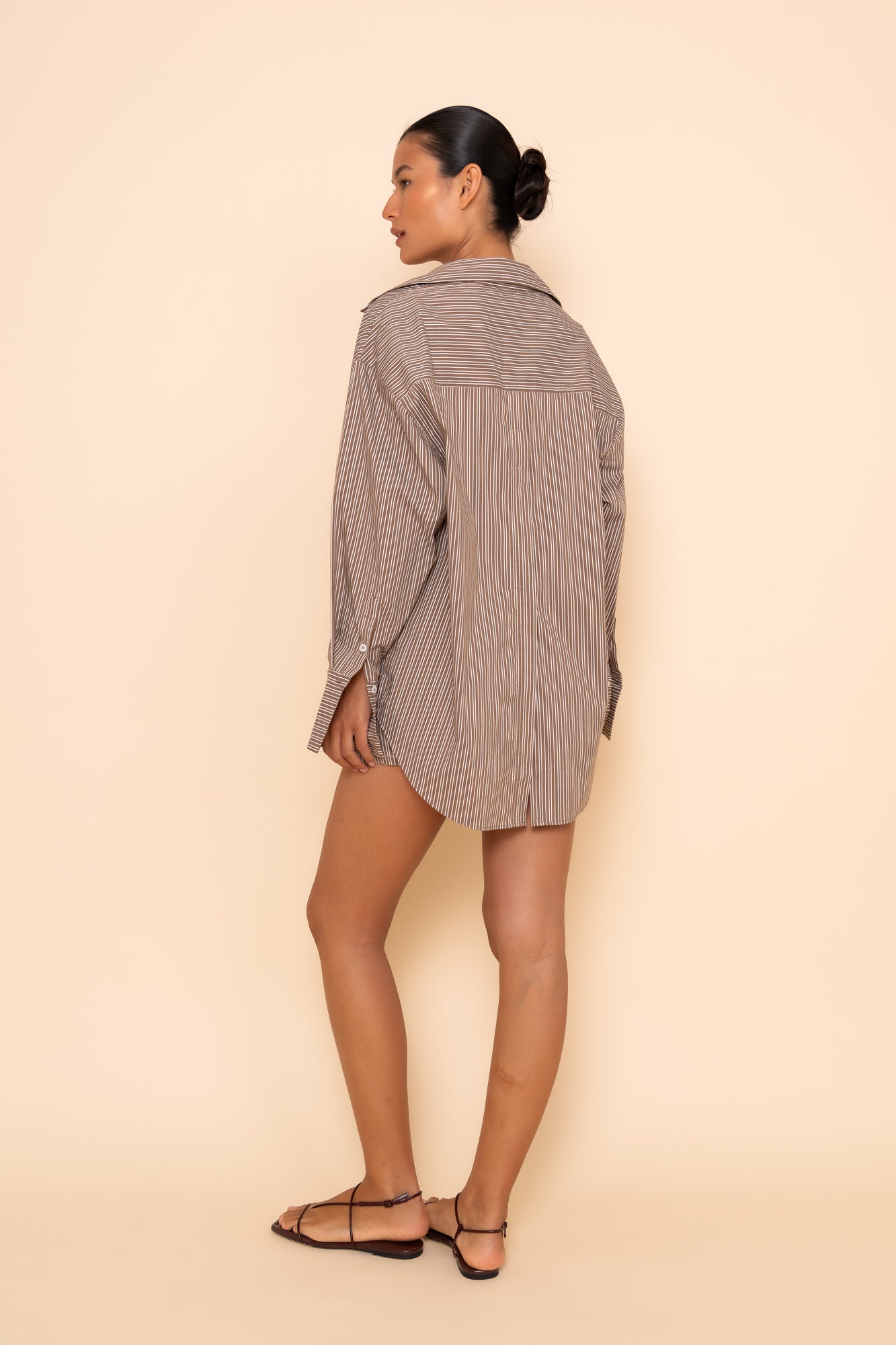 RUE POPLIN SHIRT - TOFFEE STRIPE