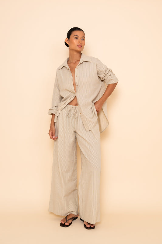 SIDNEY PANT - CARAMEL STRIPE
