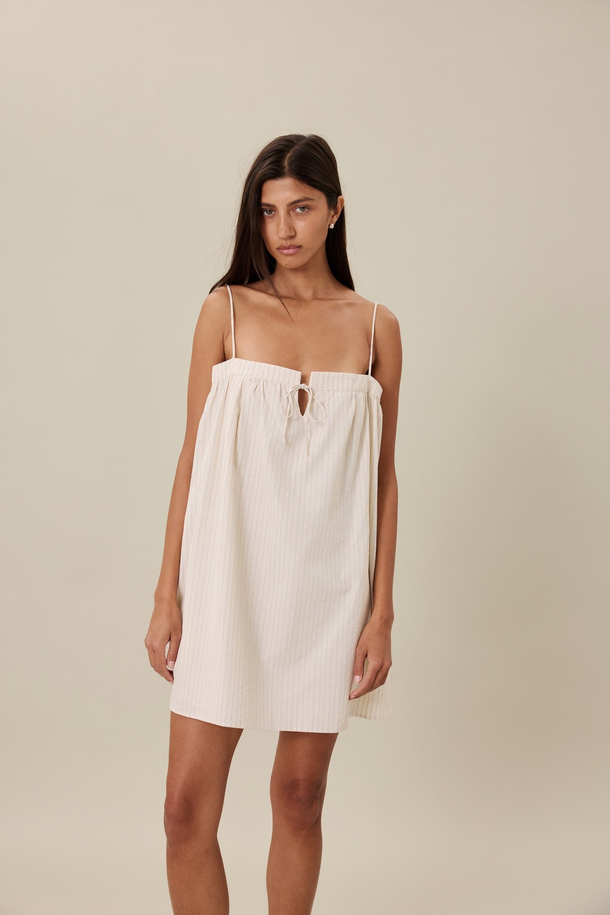 TAVI MINI DRESS - CEDAR STRIPE