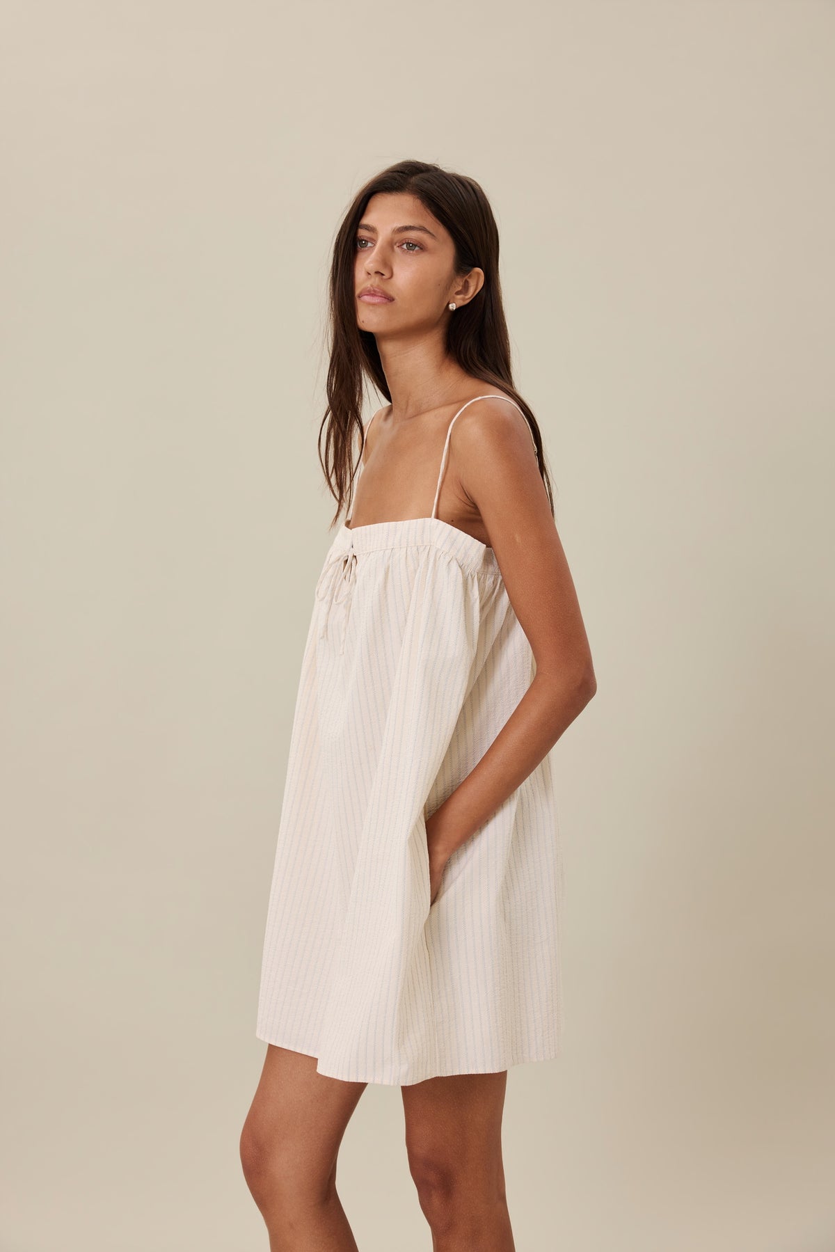 TAVI MINI DRESS - CEDAR STRIPE