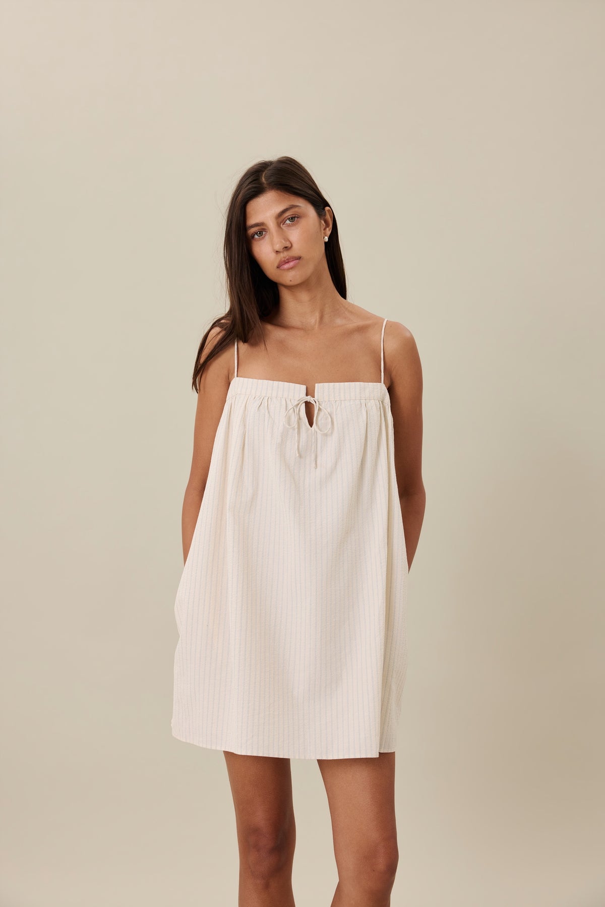 TAVI MINI DRESS - CEDAR STRIPE