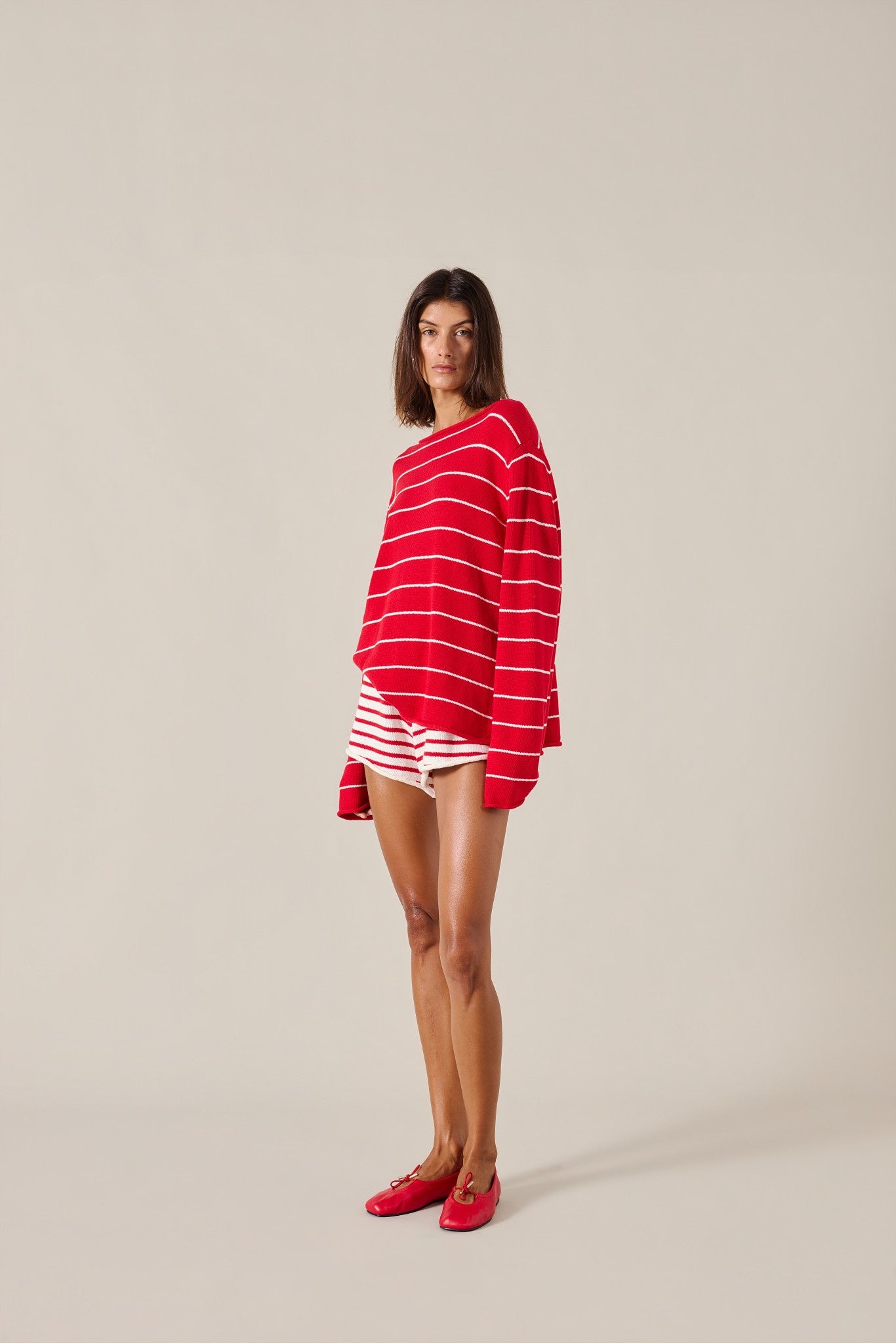 PRE-ORDER | CORDELIA SHORT - SCARLET STRIPE