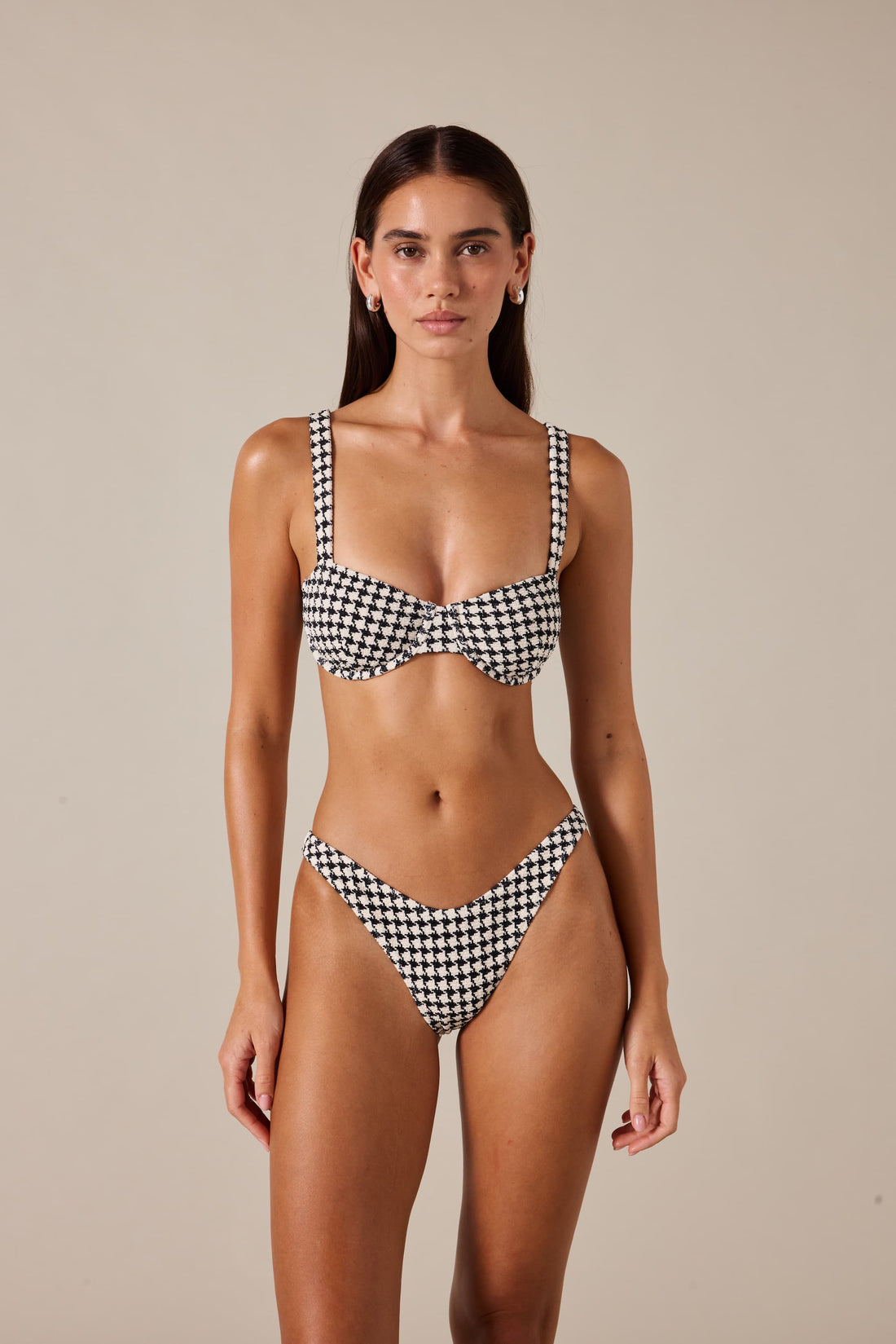ESCAPE BRACUP TOP - HOUNDSTOOTH