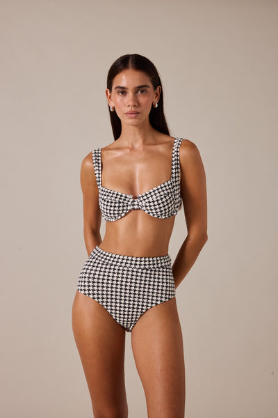 ESCAPE HIGH WAISTED BOTTOM - HOUNDSTOOTH