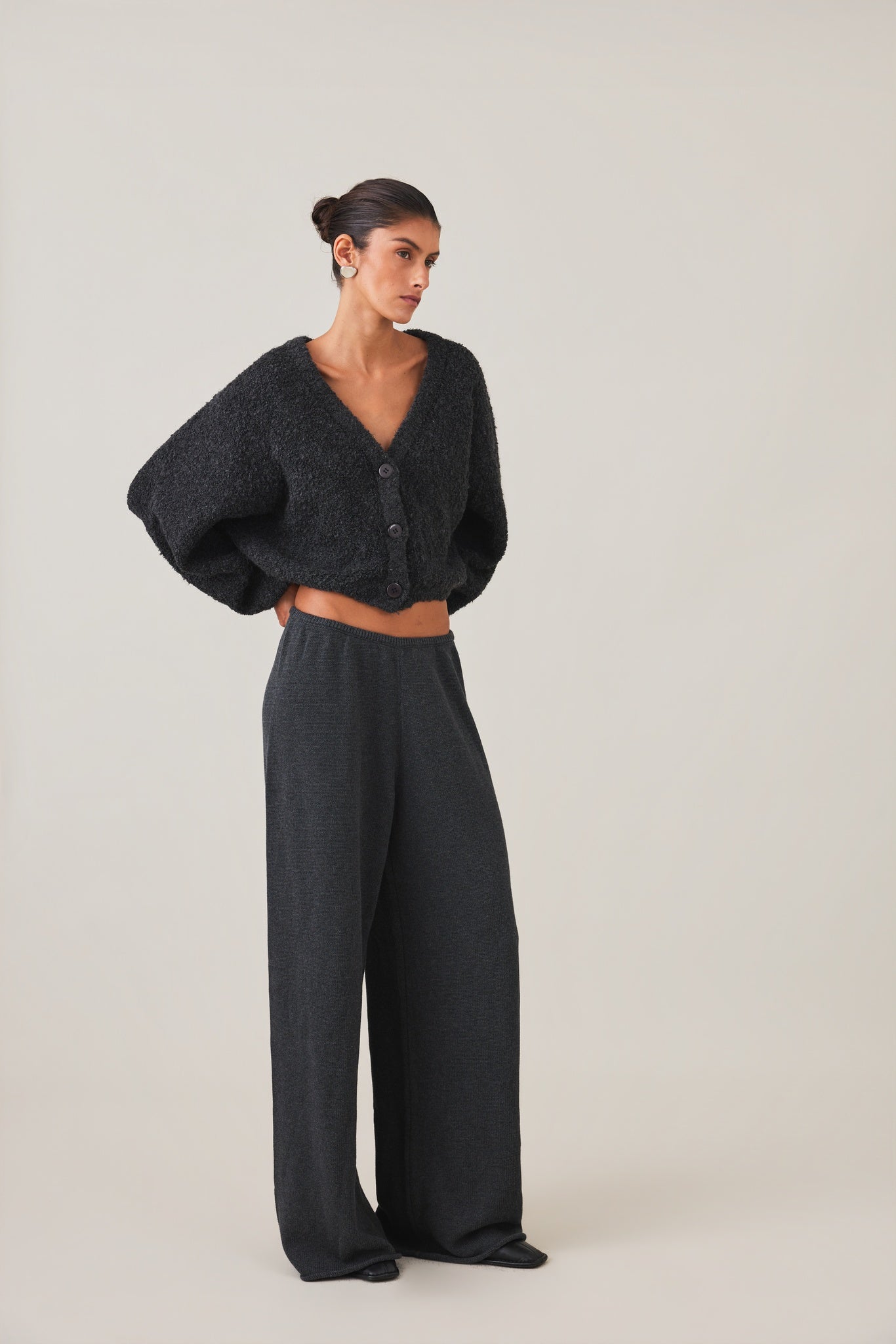 DREW CARDIGAN - CHARCOAL