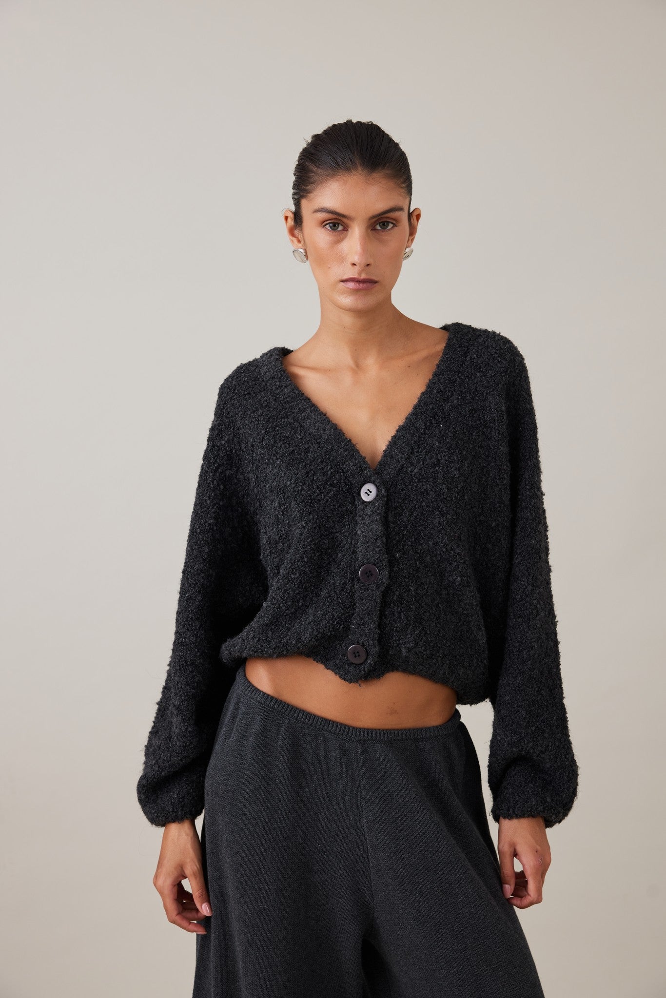 DREW CARDIGAN - CHARCOAL