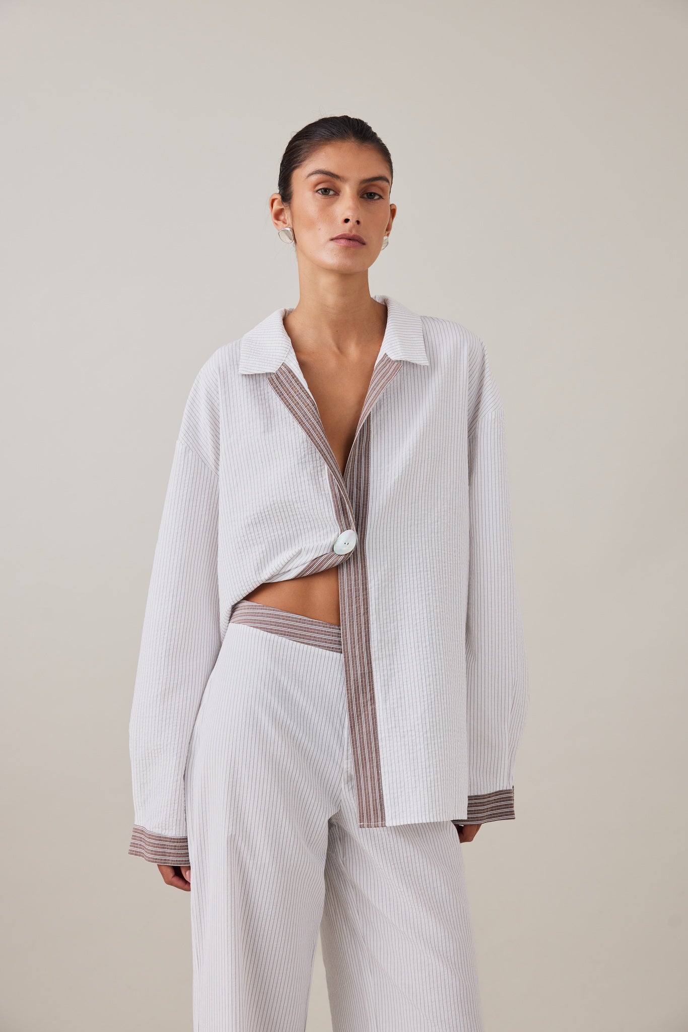 MAE SHIRT - SLATE STRIPE