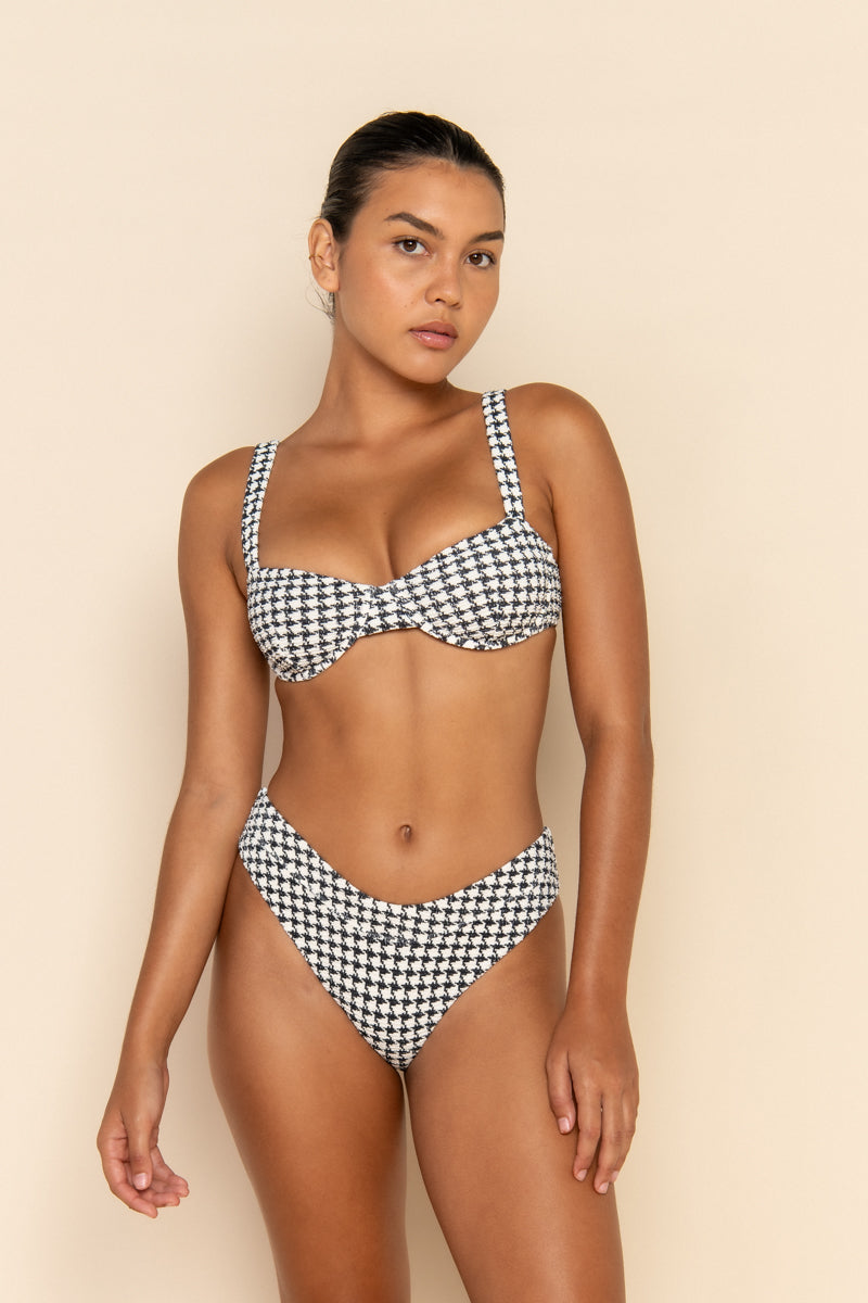 ESCAPE MID RISE BOTTOM - HOUNDSTOOTH