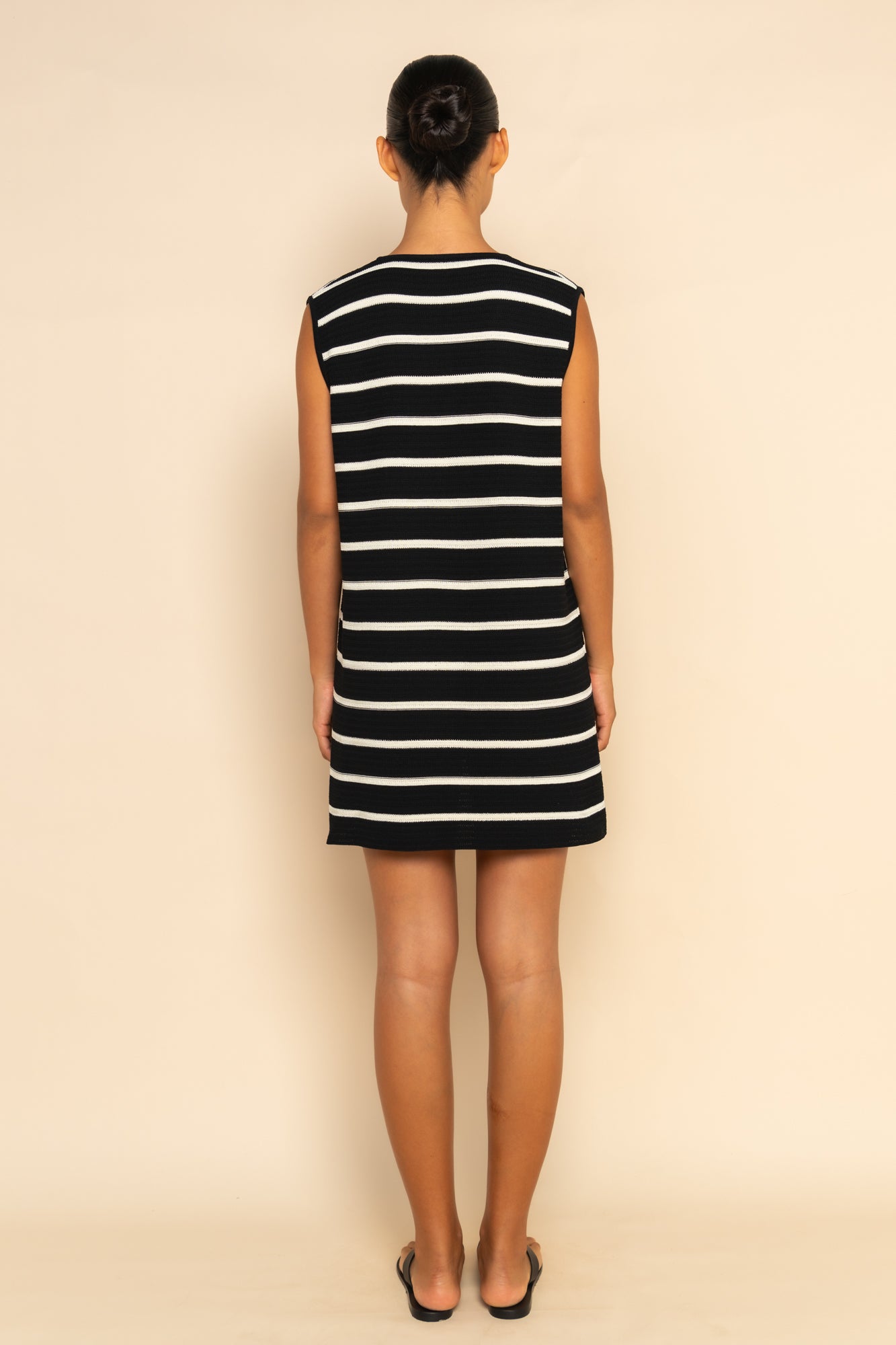 JONI MINI DRESS - BLACK/WHITE STRIPE