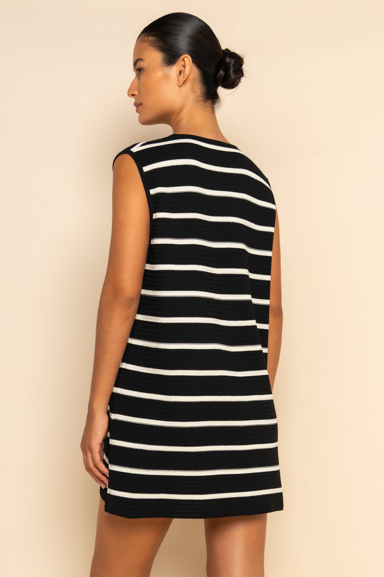 JONI MINI DRESS - BLACK/WHITE STRIPE