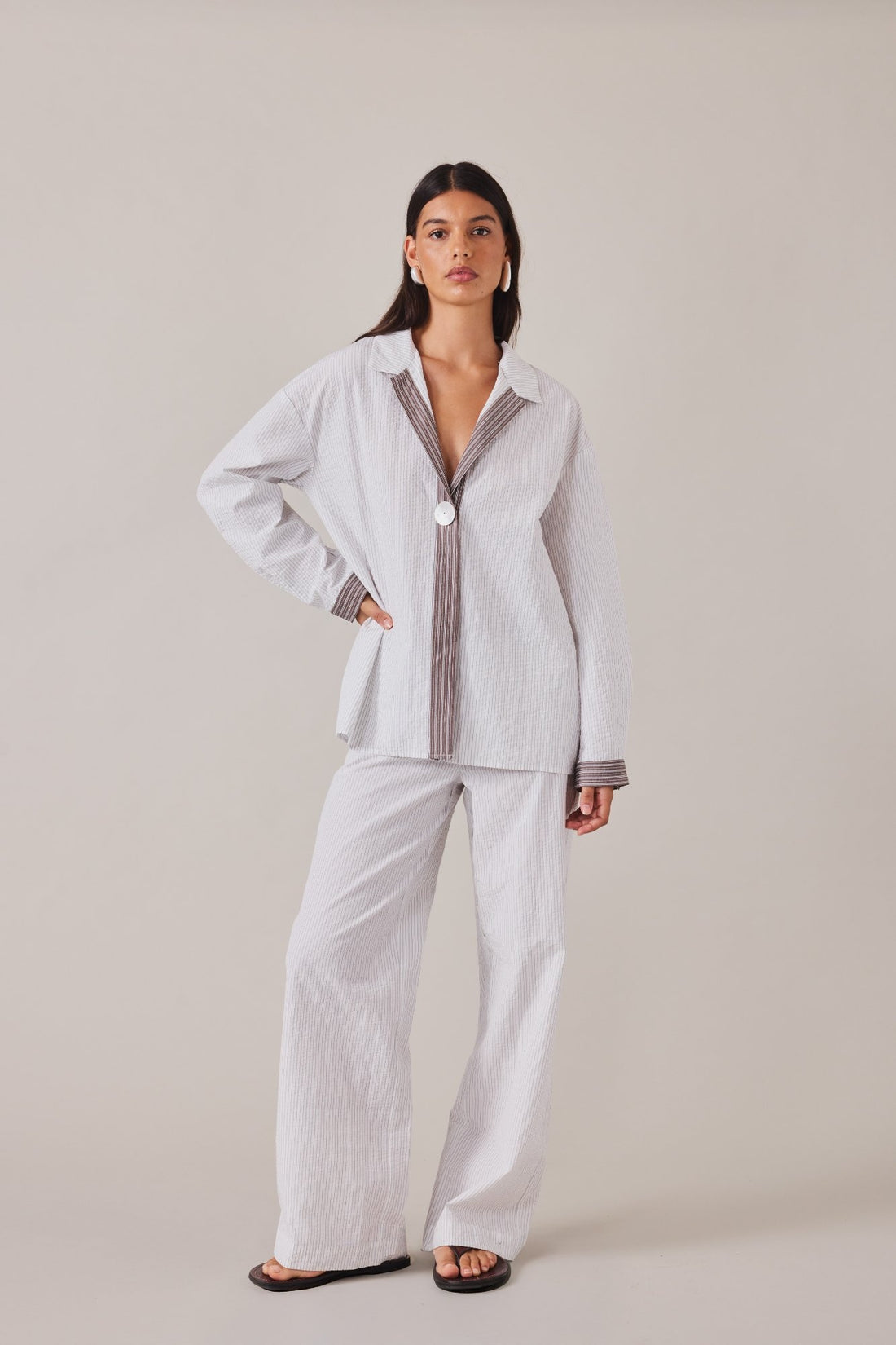MAE PANT - SLATE STRIPE