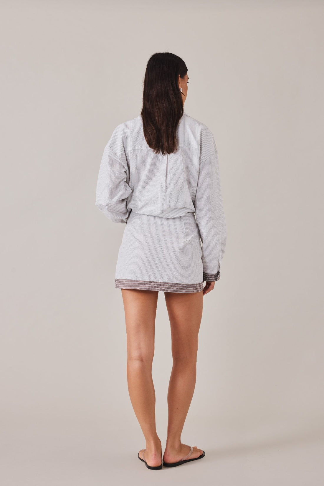 MAE SKIRT - SLATE STRIPE