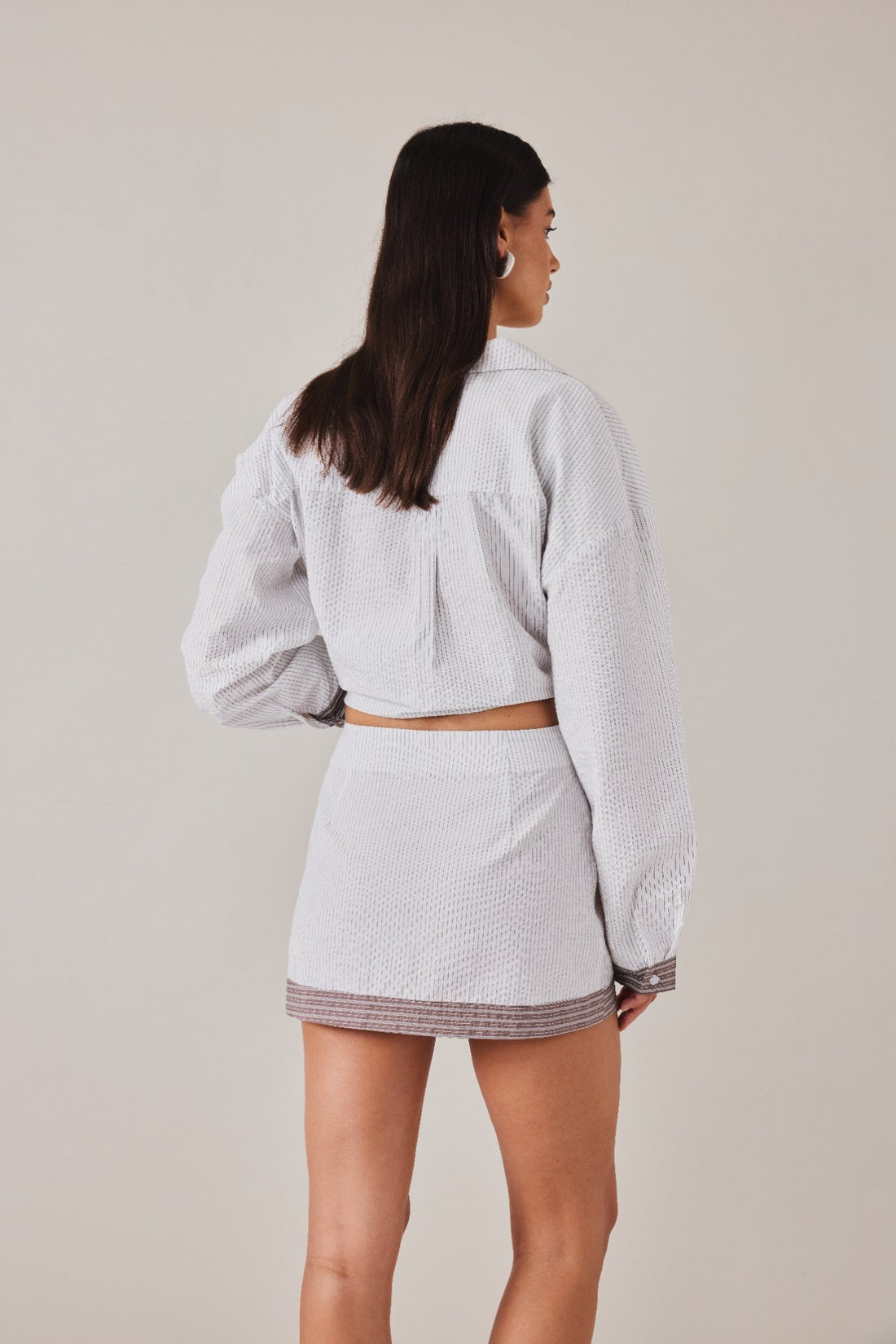 MAE SKIRT - SLATE STRIPE