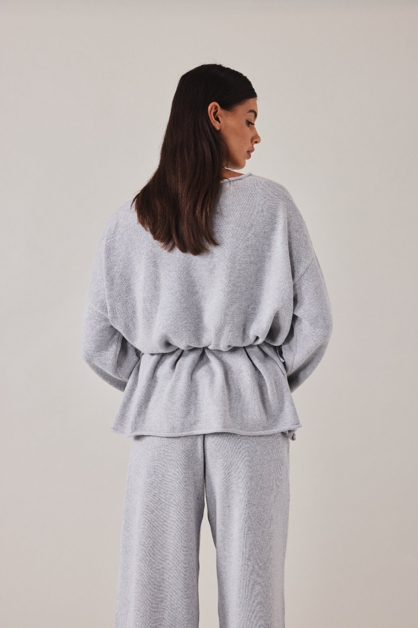 PRE-ORDER | SABINE WRAP KNIT - GREY