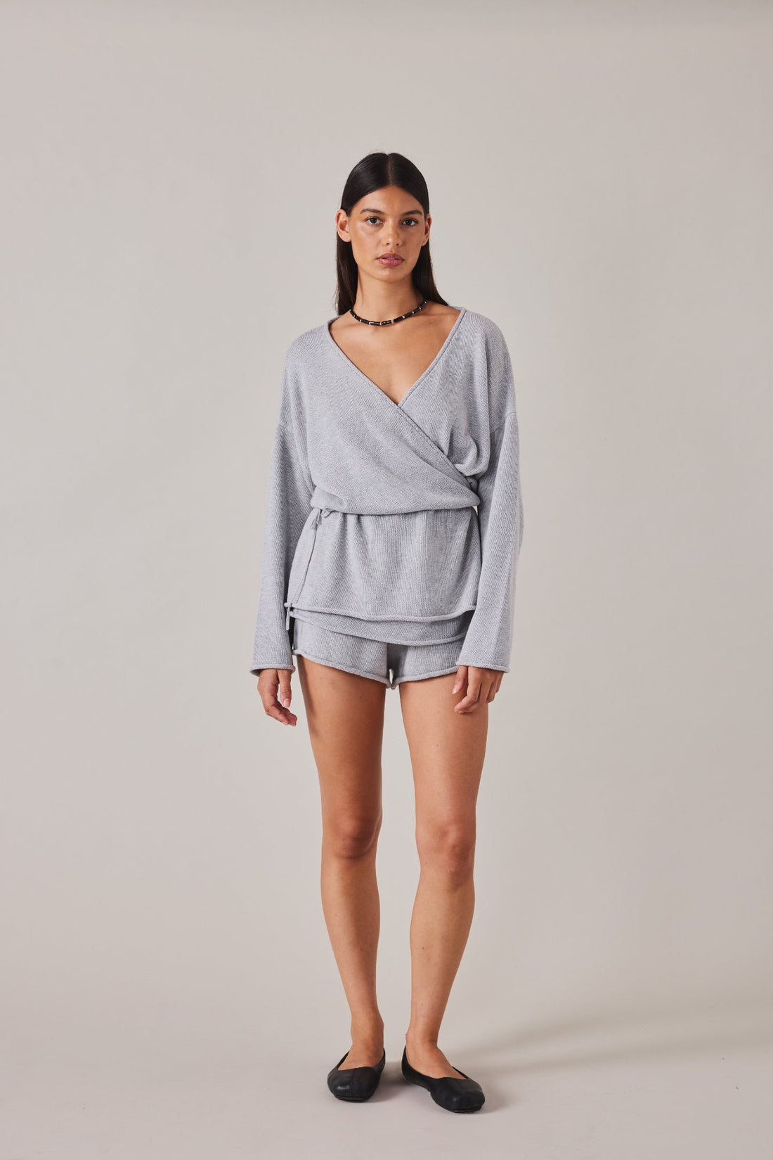 SABINE WRAP KNIT - GREY