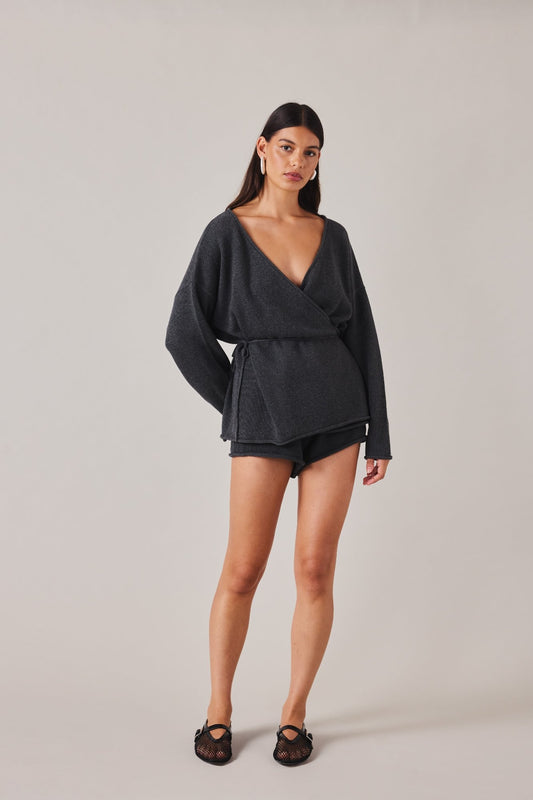 SABINE BOOTY SHORT - CHARCOAL