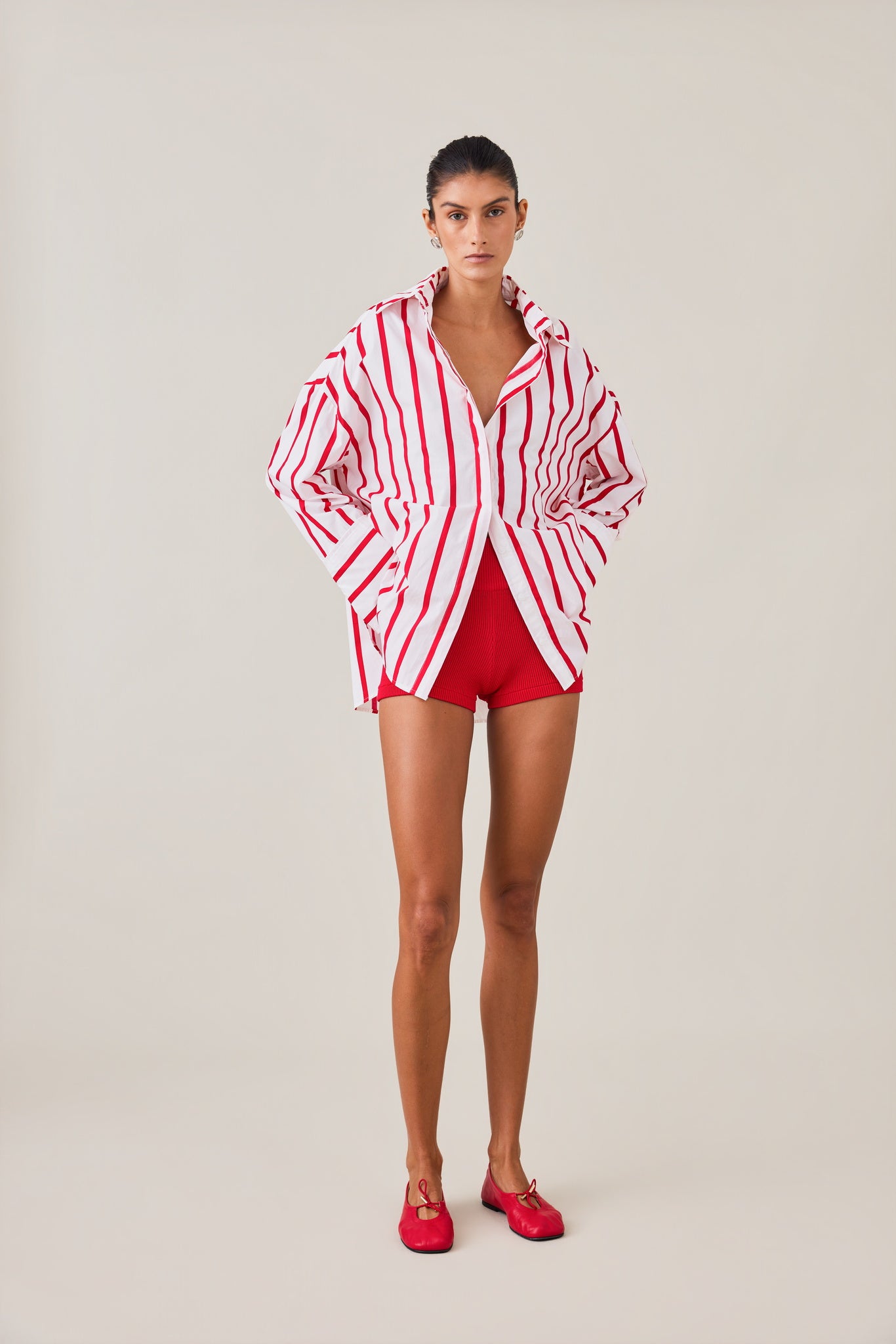 REVERIE SHIRT - RED / WHITE STRIPE