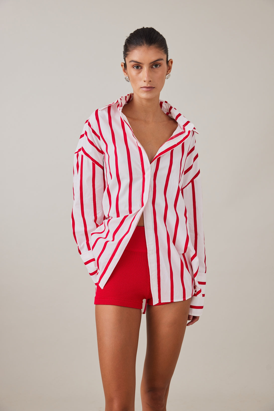 REVERIE SHIRT - RED / WHITE STRIPE