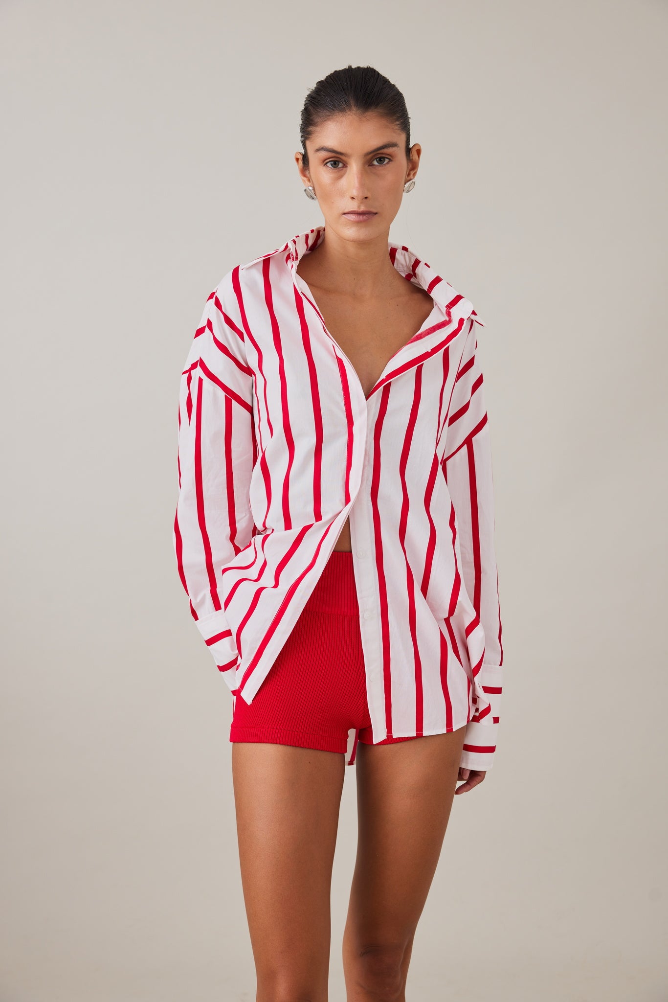REVERIE SHIRT - RED / WHITE STRIPE