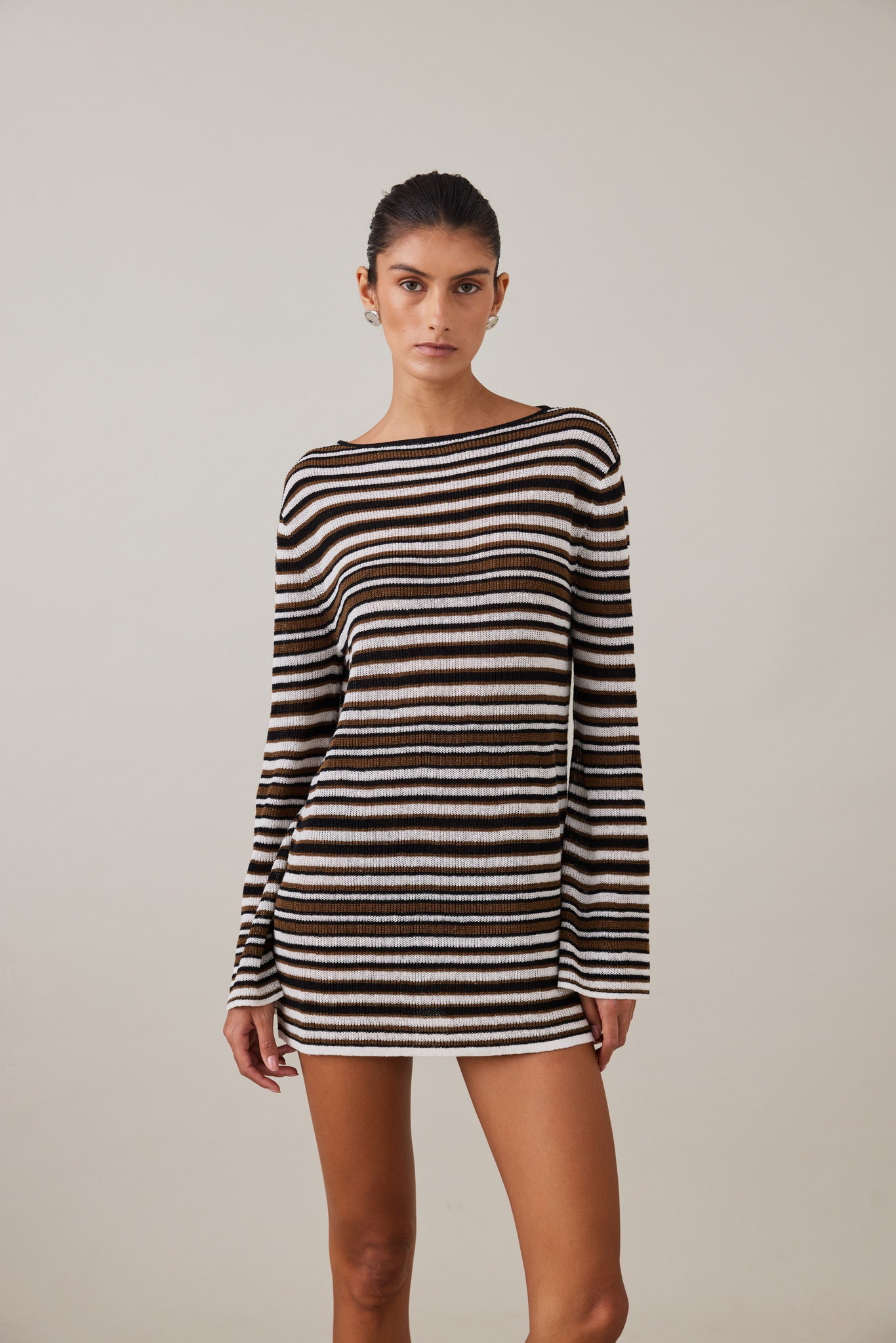 AURA MINI DRESS - DESERT STRIPE