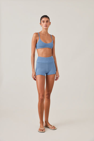ESSENTIAL KNIT SHORT  - BLEUE