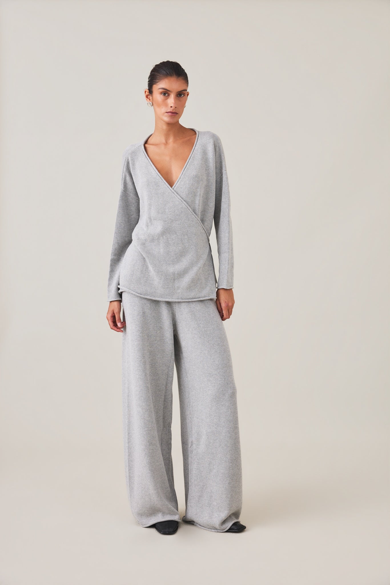 SABINE WRAP KNIT - GREY
