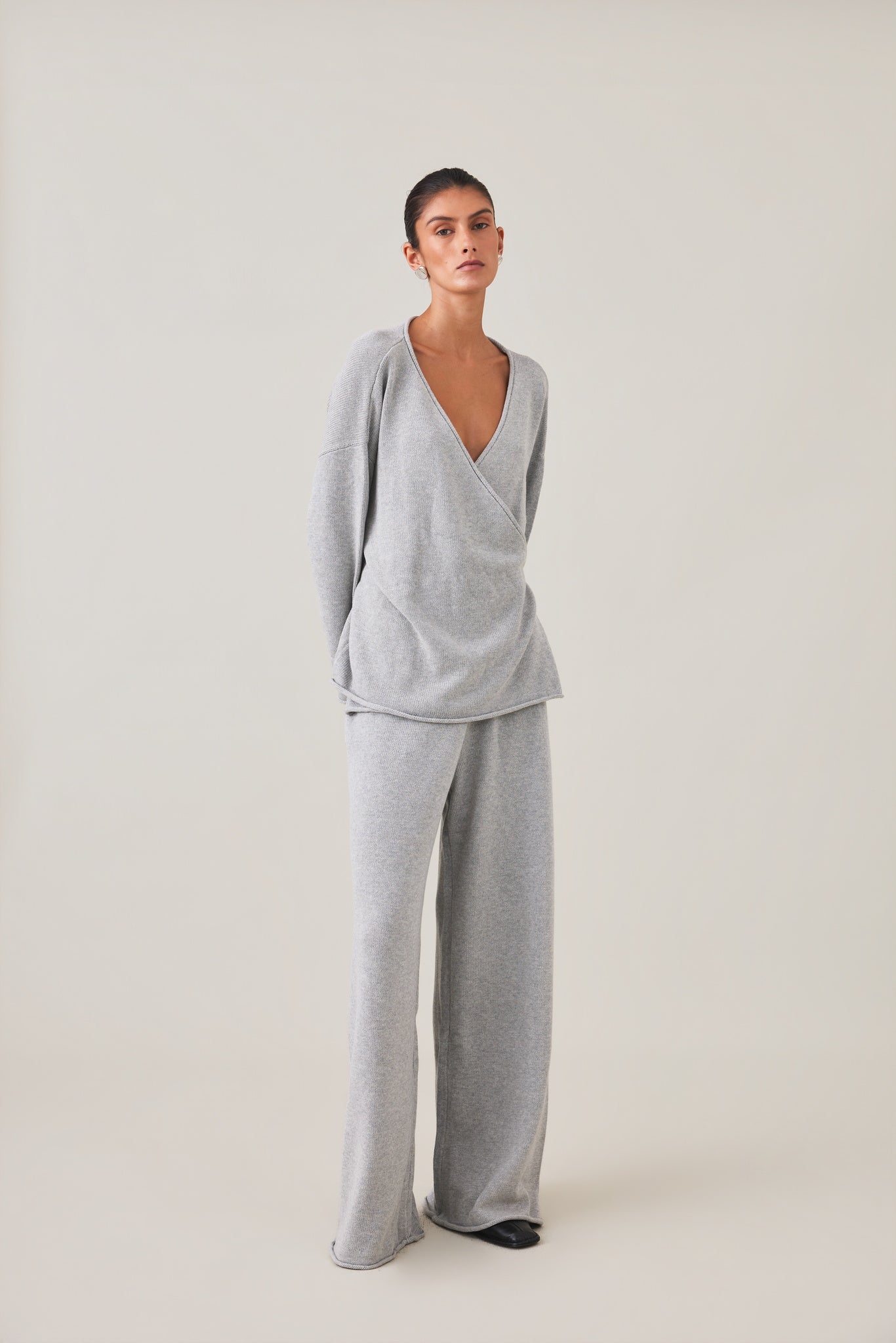 SABINE WRAP KNIT - GREY