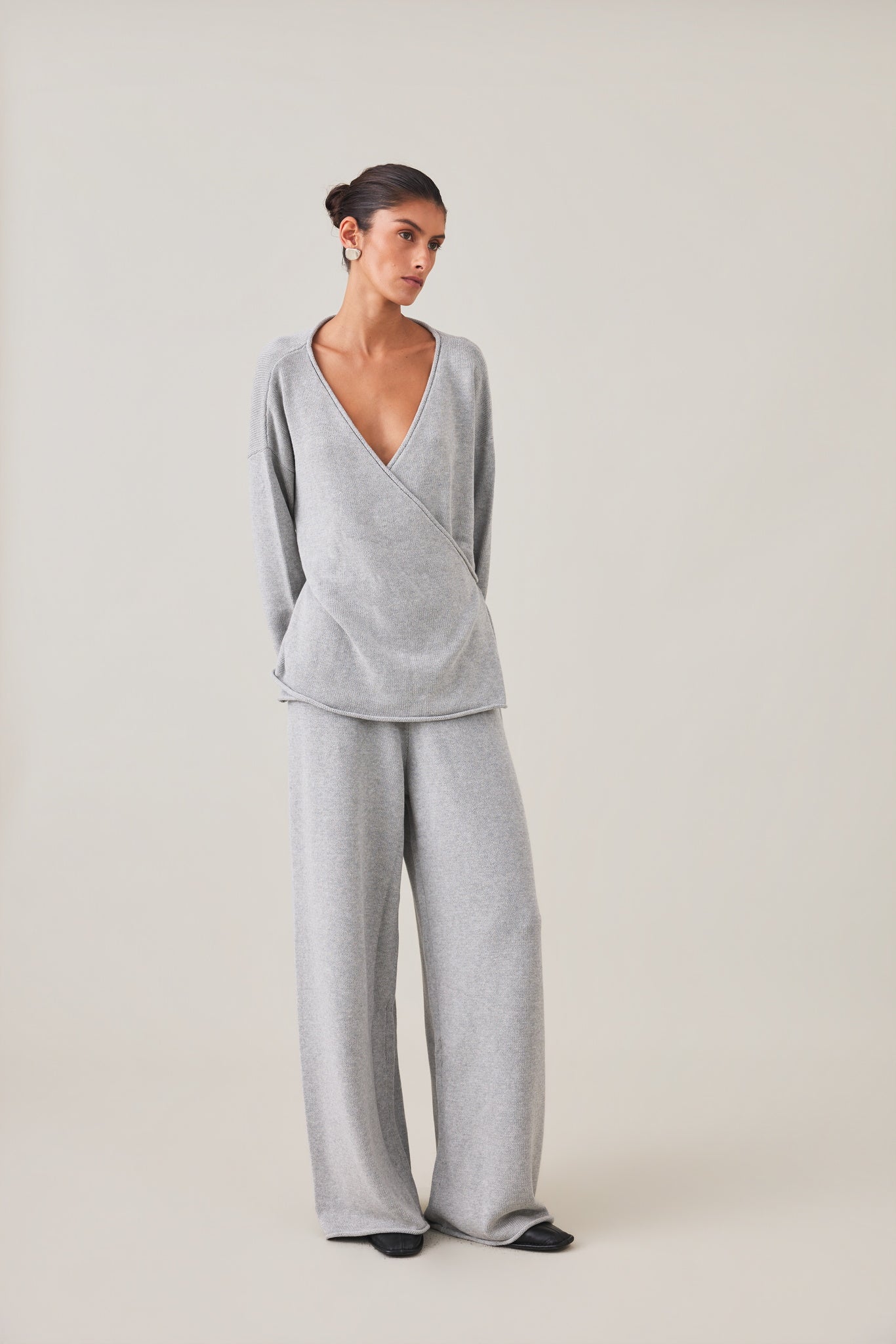 SABINE WRAP KNIT - GREY
