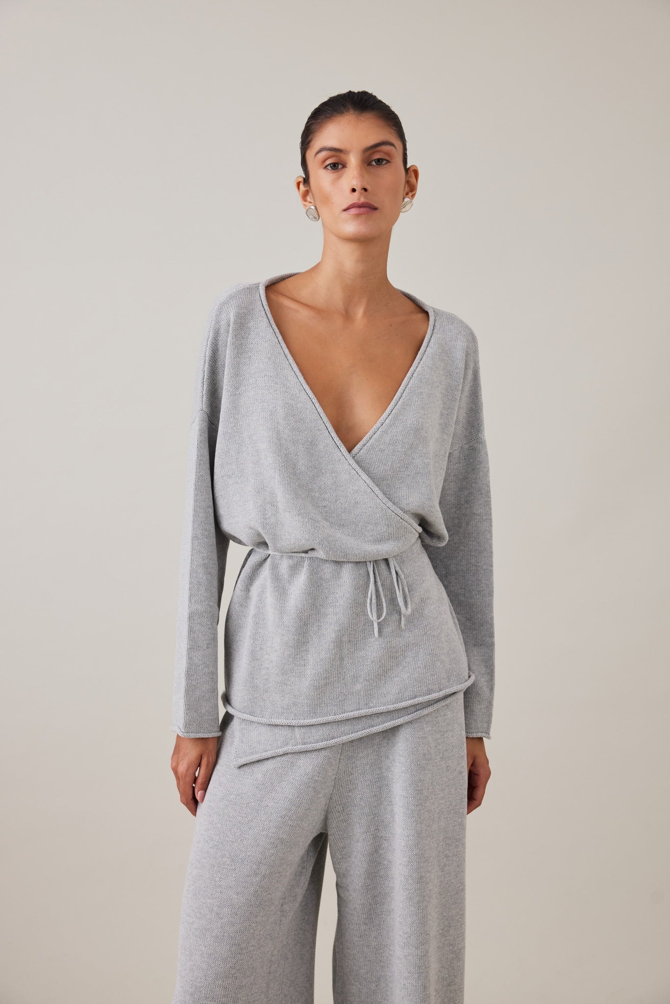 SABINE WRAP KNIT - GREY