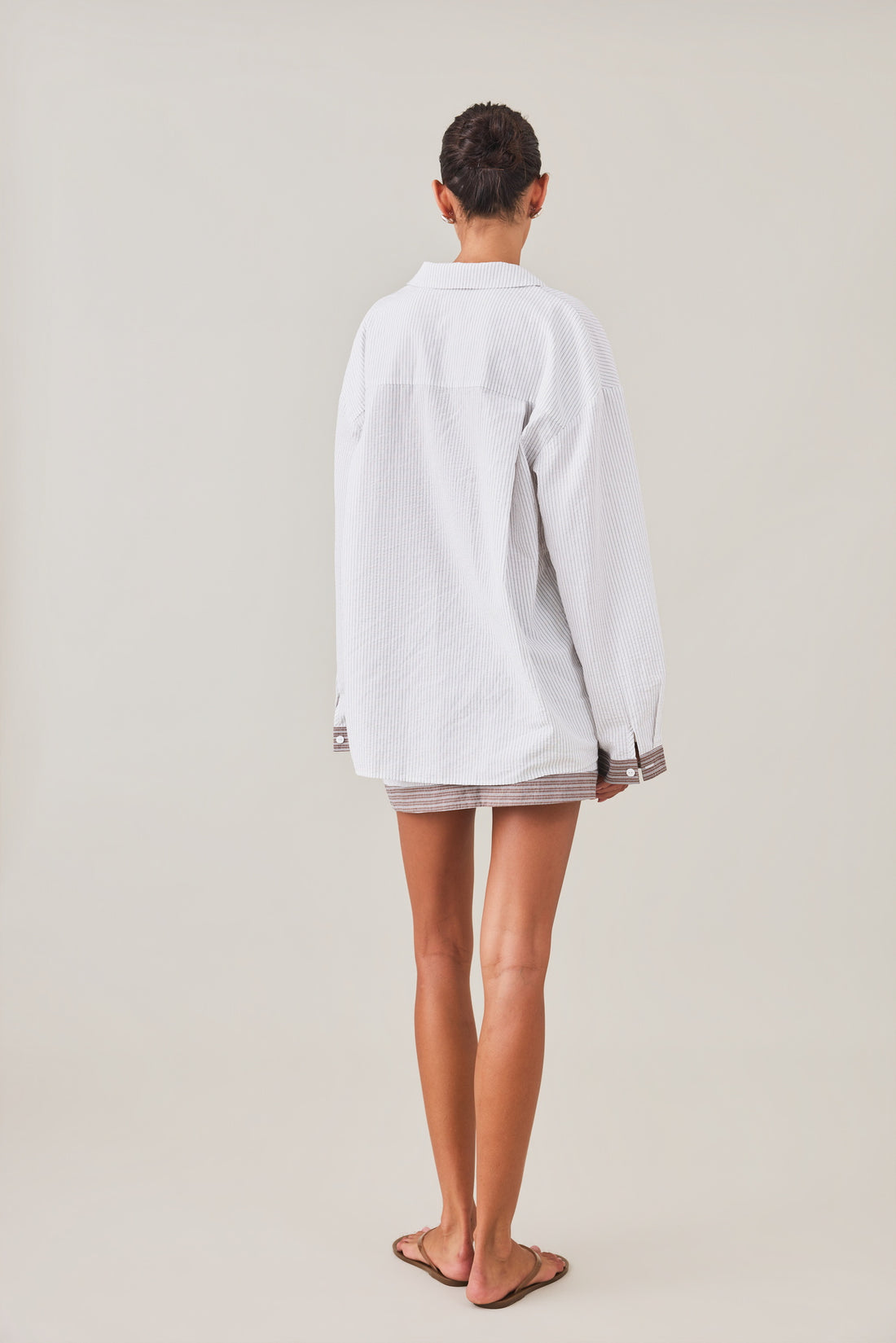 MAE SKIRT - SLATE STRIPE