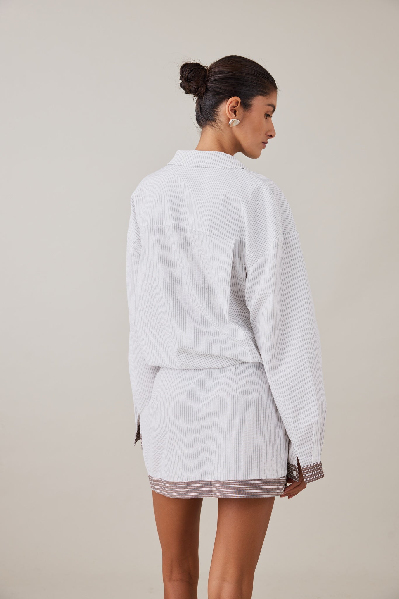 MAE SKIRT - SLATE STRIPE