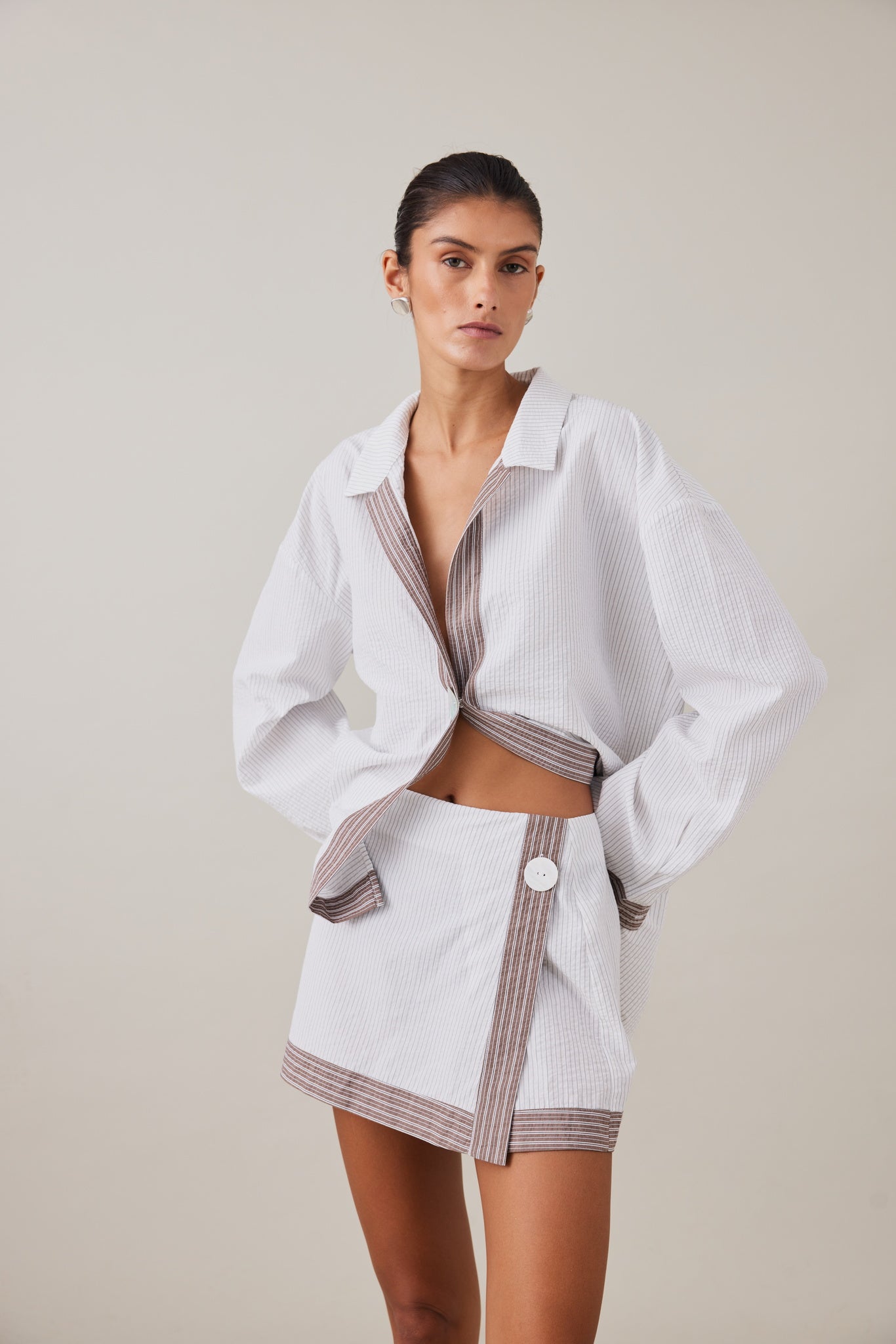 MAE SHIRT - SLATE STRIPE